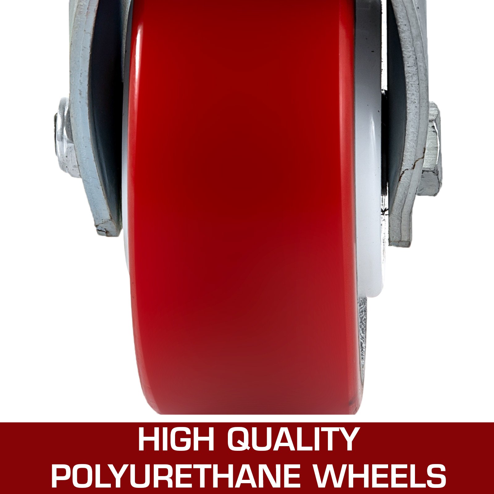 4 Pack Caster Wheels 2 Rigid And 2 Swivel Casters With Side Brake Polyurethane Iron Core Plate Capacity Per Wheel - 4