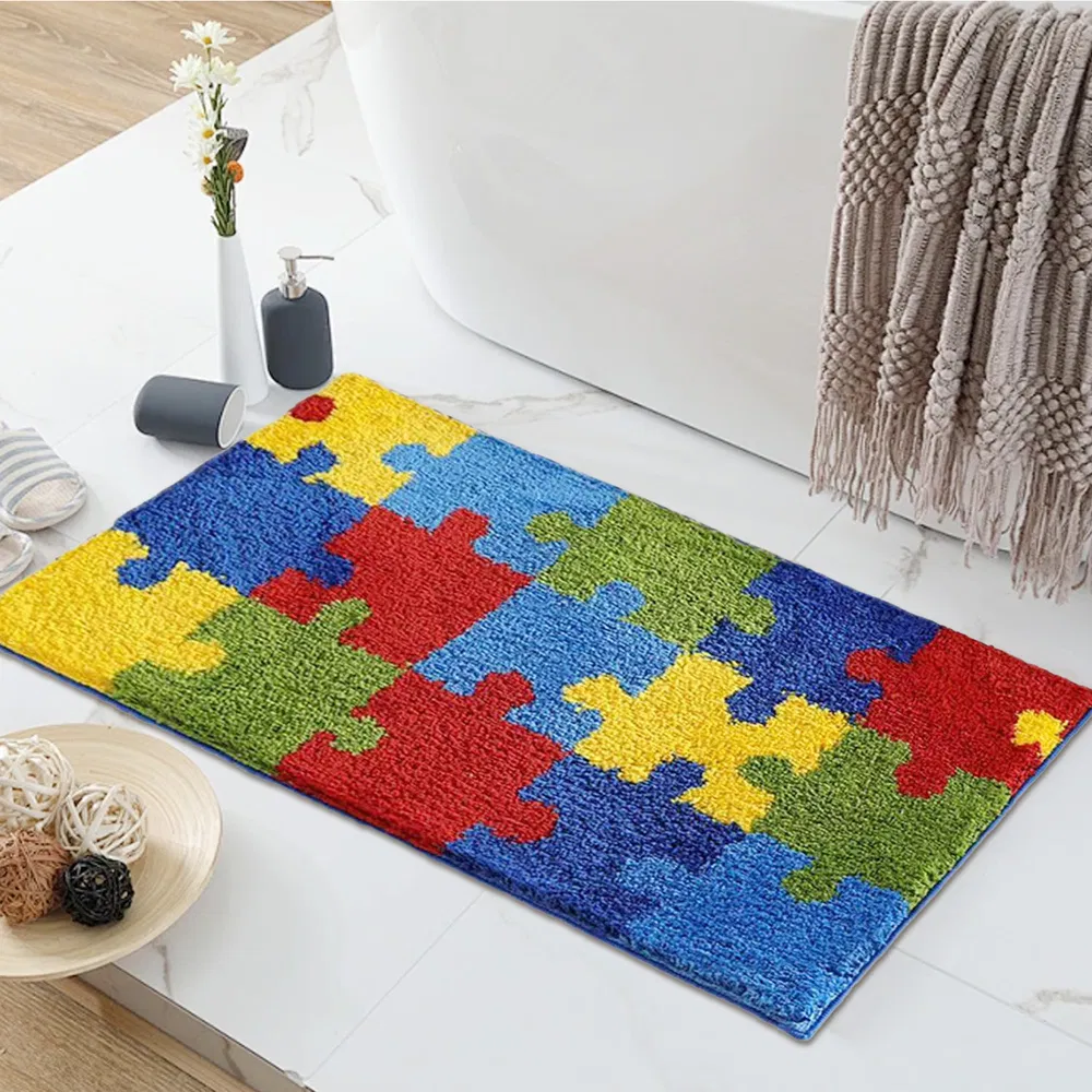 Bathroom Rug 20x32 Non Slip Fluffy Teal Bath Mat For Bathroom Floor Washable Plush Luxury Bath Rug For Tub Soft Shaggy Absorbent Shower Sink Mat - Image 8