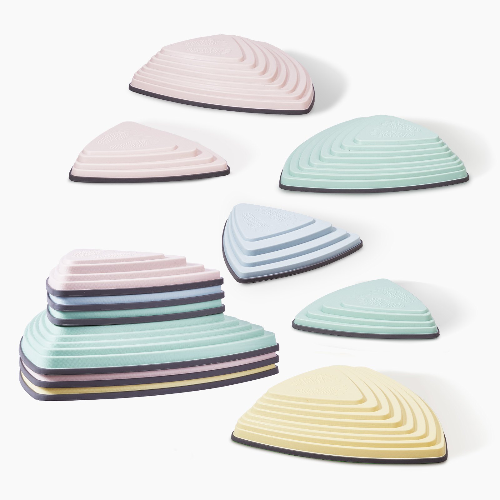 Balance Stepping Stones For Kids, 6 PCS, Up To 220 Lbs, Non-Slip Toddlers Sensory Stepping Stones, Obstacle Course Coordination Game Toys Indoor Or Outdoor Play For Children Aged 3 4 5 6 7 8+ - Image 1