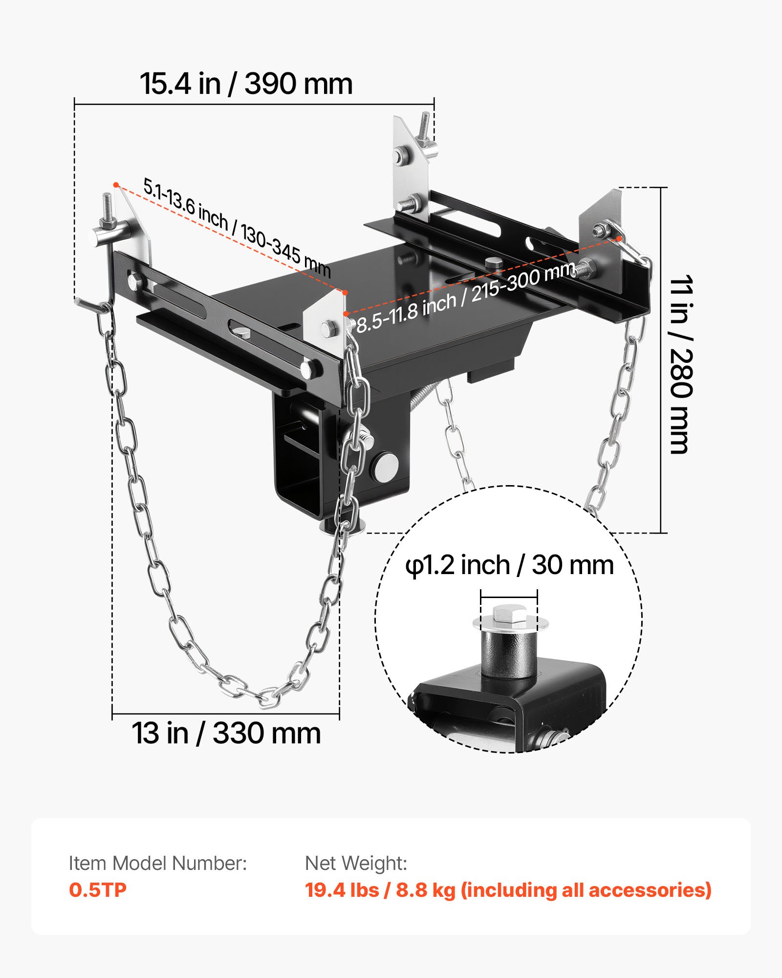Transmission Jack Adapter, 1100 Lbs / 0.5 Ton Load Capacity Automotive Transmission Lift Adapter… image 3