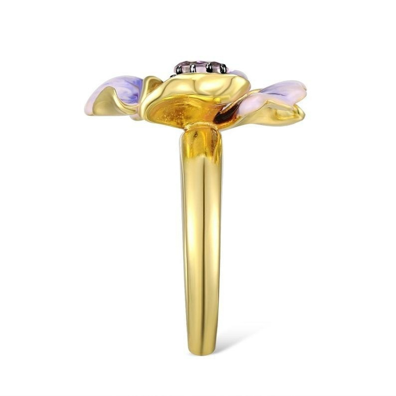 Title 8, 18k Flower Drop Glue Ring. Achieve perfect eyel...