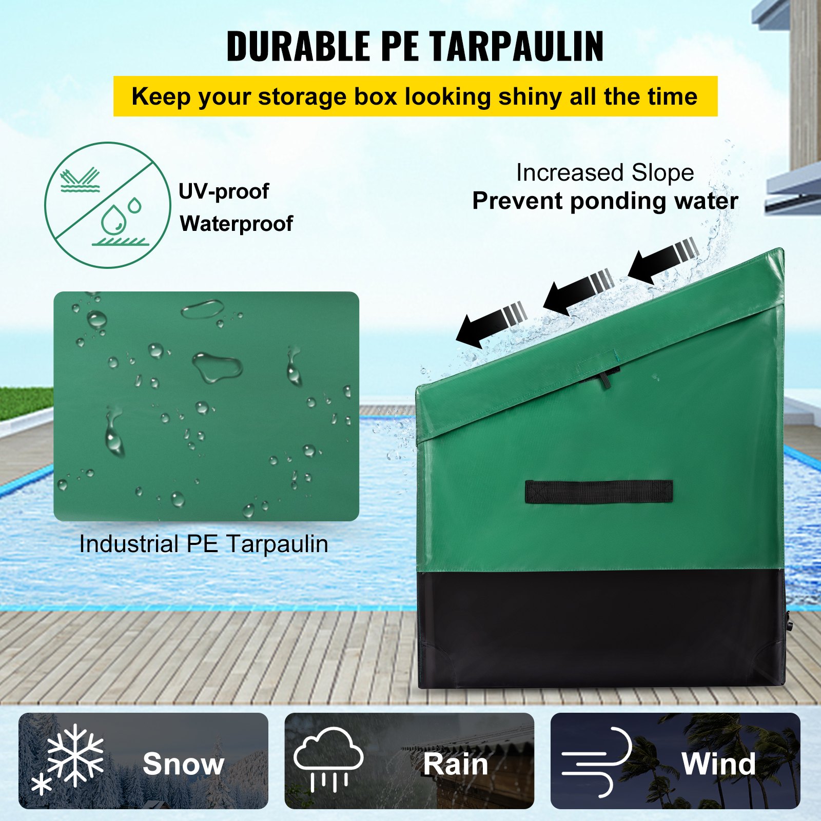 Outdoor Storage Box Patio Deck Box 567.8 L Waterproof PE