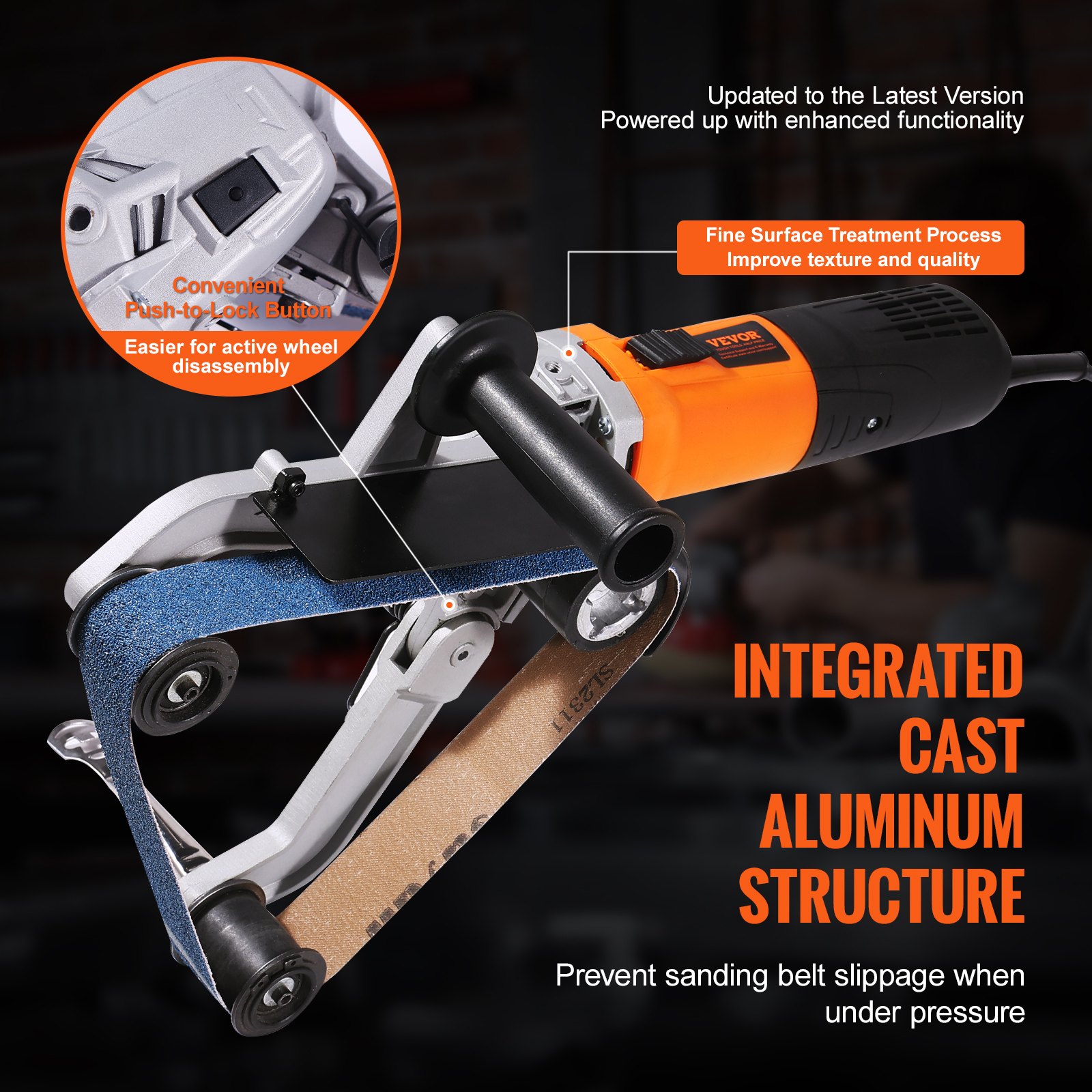 Pipe Tube Polisher Sander, 1000W Pipe Belt Sander With 6 Variable Speeds 1100-3200rpm, Professional Belt Sander… - 3