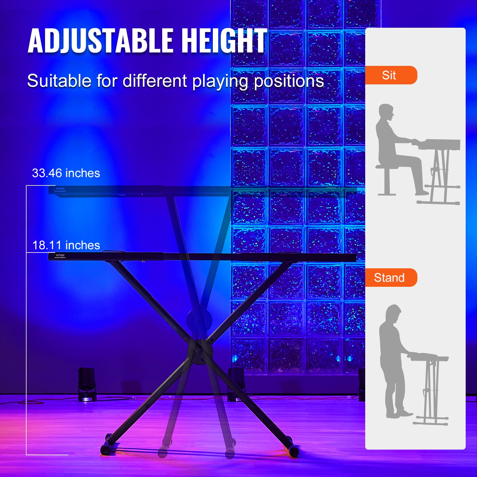 DJ Table stativ (32"-43") X 18" bærbar DJ laptop - Miniatyr 5
