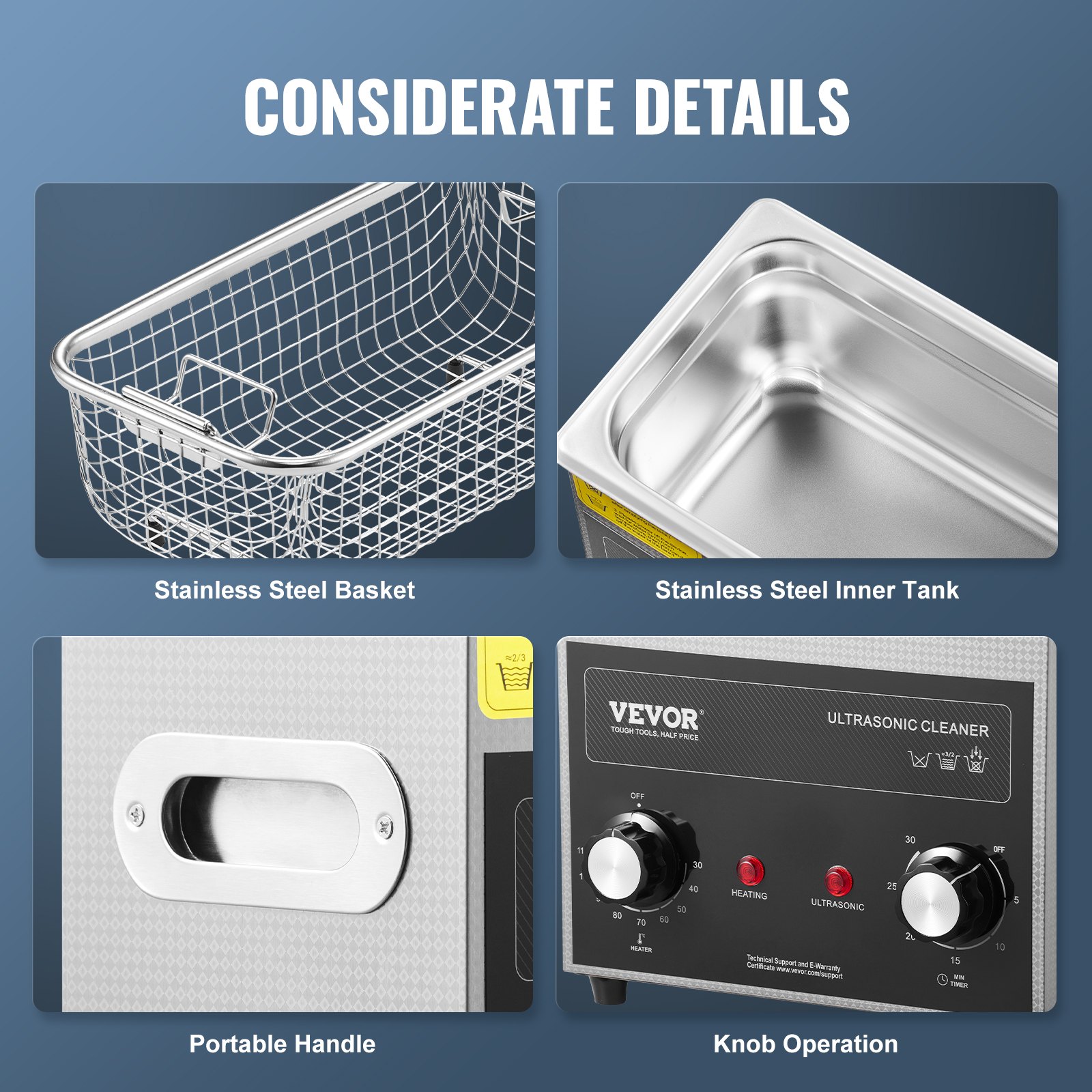 3L Ultrasonic Cleaner With Heater And Timer, 150W Stainless Steel Ultrasonic Cleaner Machine With Degas & Gentle Modes, Ultrasonic Parts Cleaner With Knob Control For Jewelry Glasses Watch