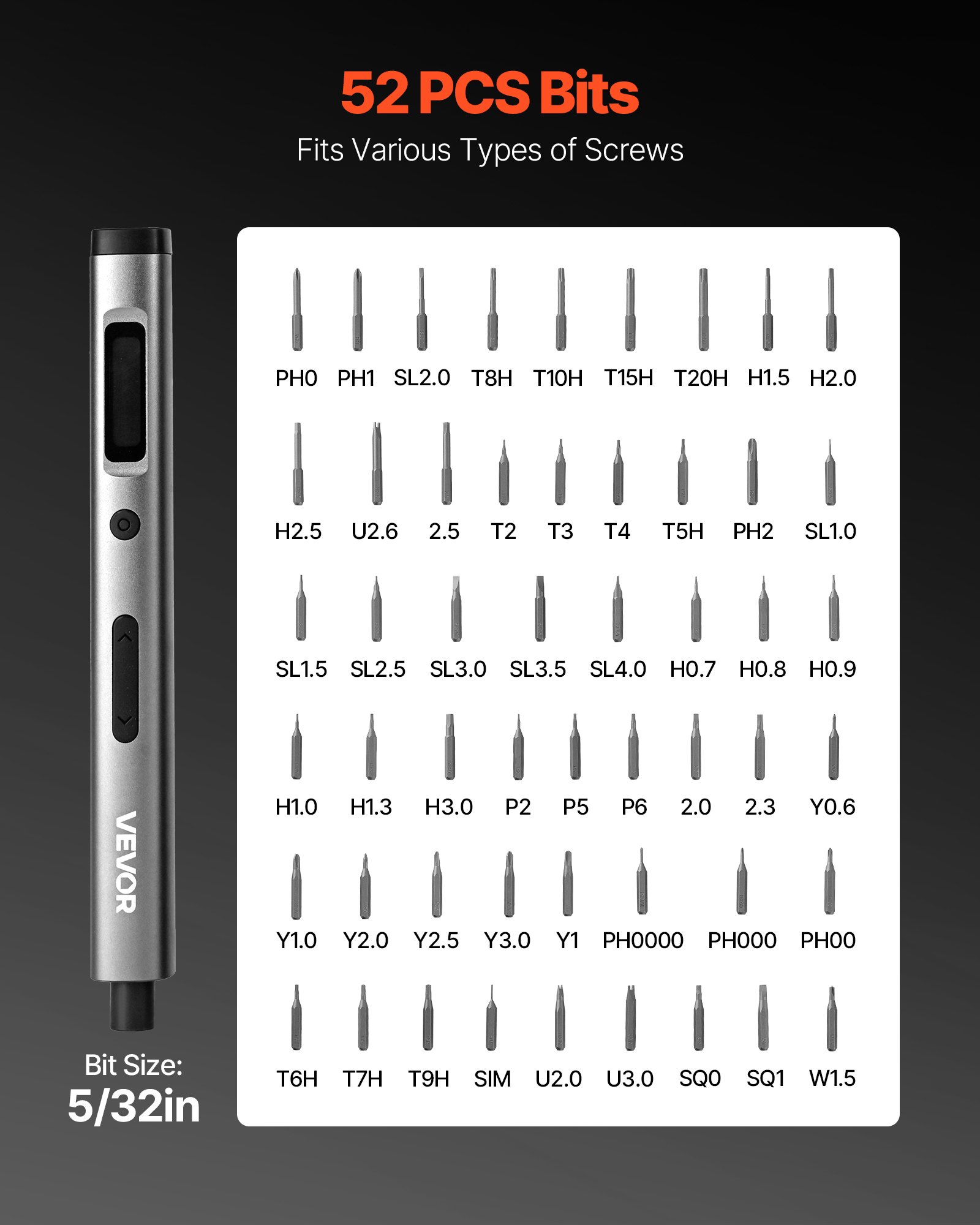 Electric Precision Screwdriver Set, 52 Magnetic Bits, Mini Electric Screwdriver With Magnetic Storage Box, S2 Steel Bits, LED Light, Type-C Charging, For Phone, Laptop, And Electronics Repair 2