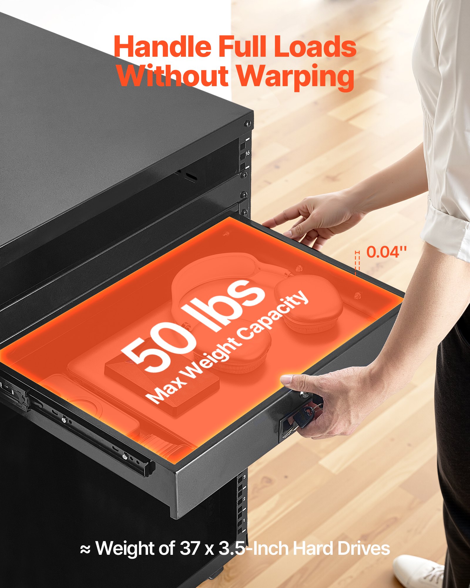 2U Rack Mount Drawer, Max Load-Bearing, Lockable Server Cabinet Case, Sliding Drawer With Lock And Cable Management… - 4