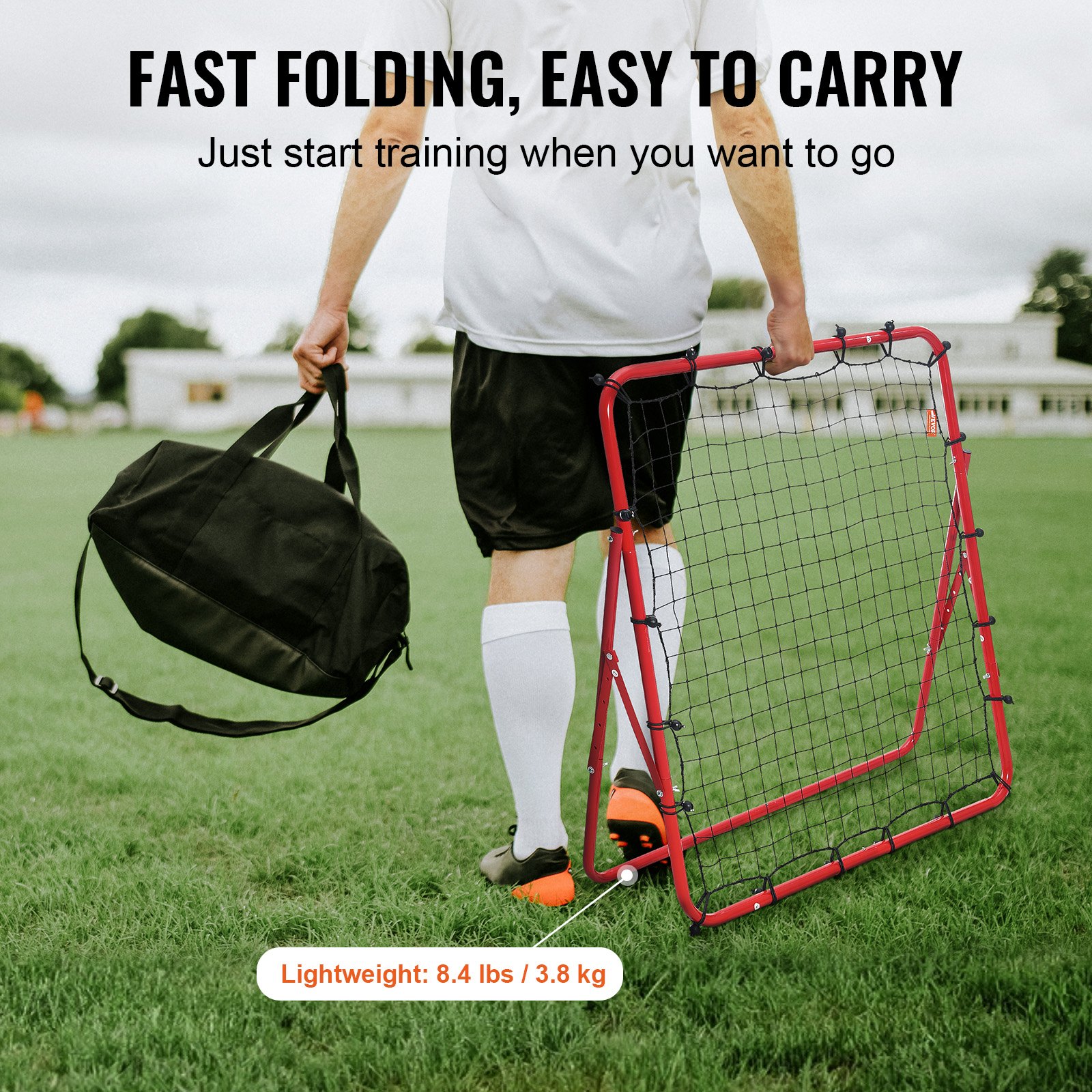 Portable Soccer Rebounder Net – Heavy Duty Kick-Back Trainer for Backyard Practice & Youth Training