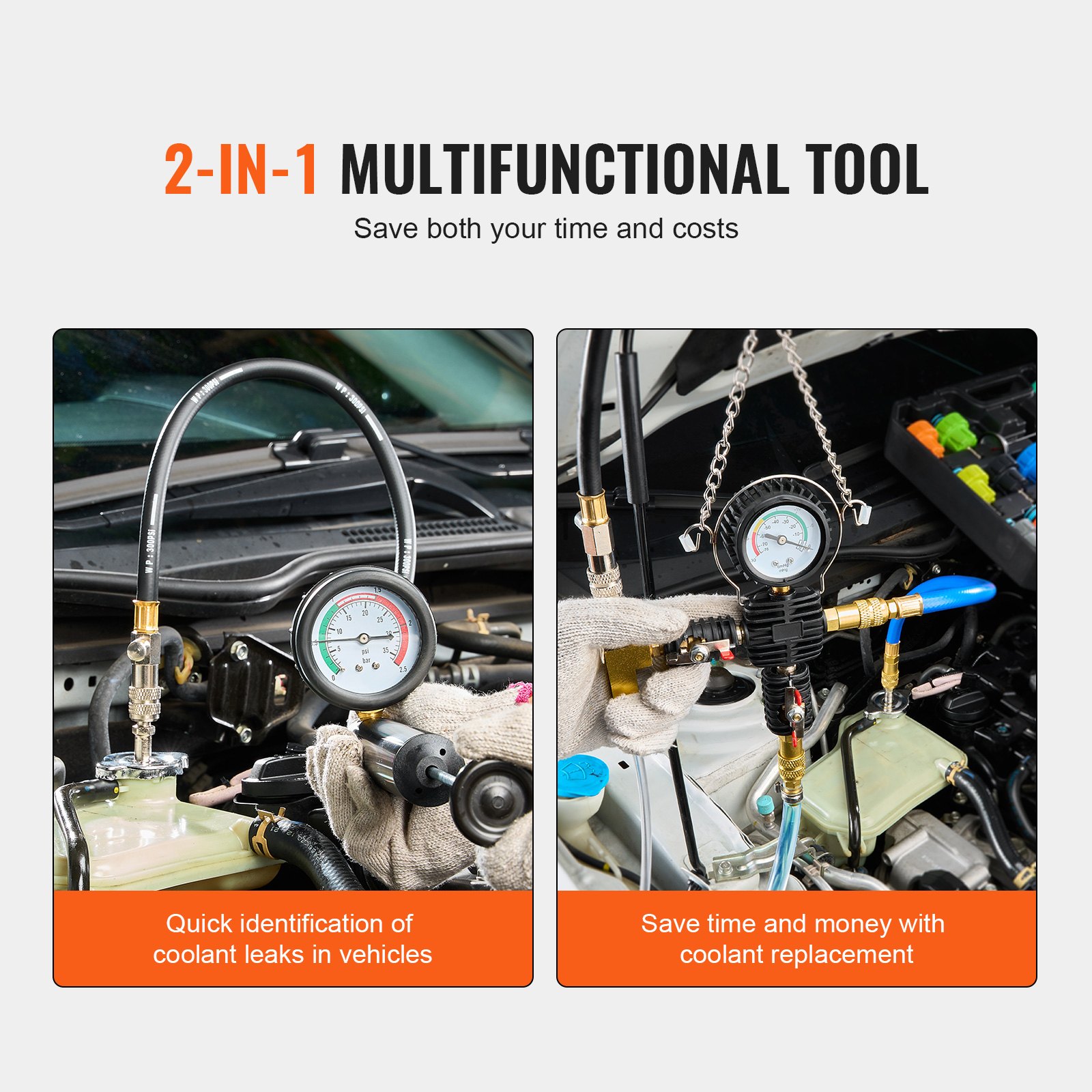 28 Pcs Universal Radiator Pressure Tester Kit, Coolant Pressure Tester Kit With Manual Pump And Color-coded Test Caps, Coolant Vacuum Refill Kit For Cars Motorcycles Trucks Cooling System image 5