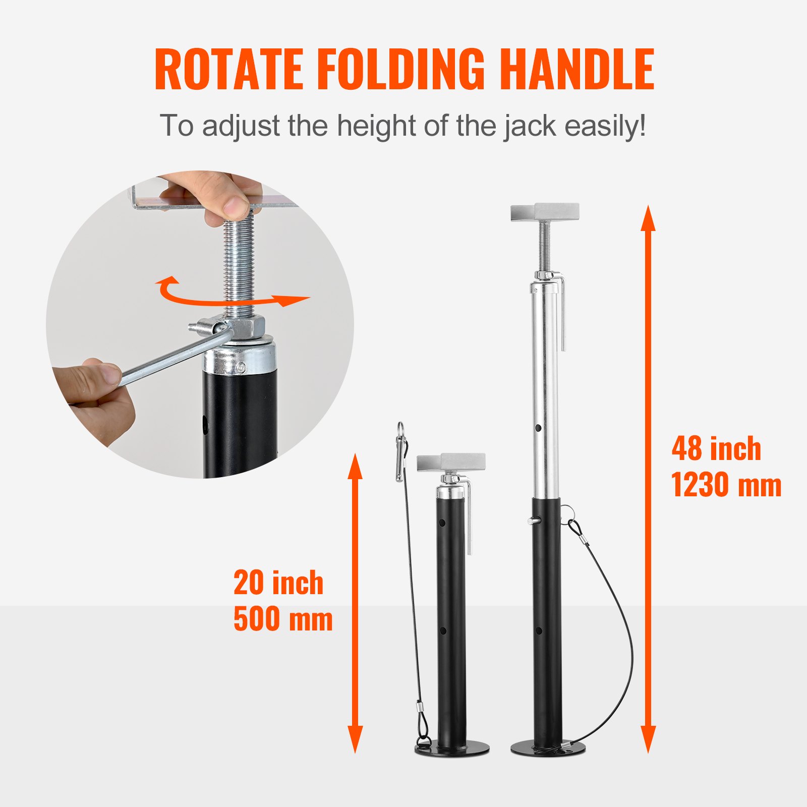 RV Slide Out Support Jacks, 5000 Lbs Capacity Each Slide Out Stabilizer, Adjusts From 20"-48" Camper Slide Out Support Jacks, Heavy-duty Slideout Stabilizers For RV, Camper And Travel Trailer image 3