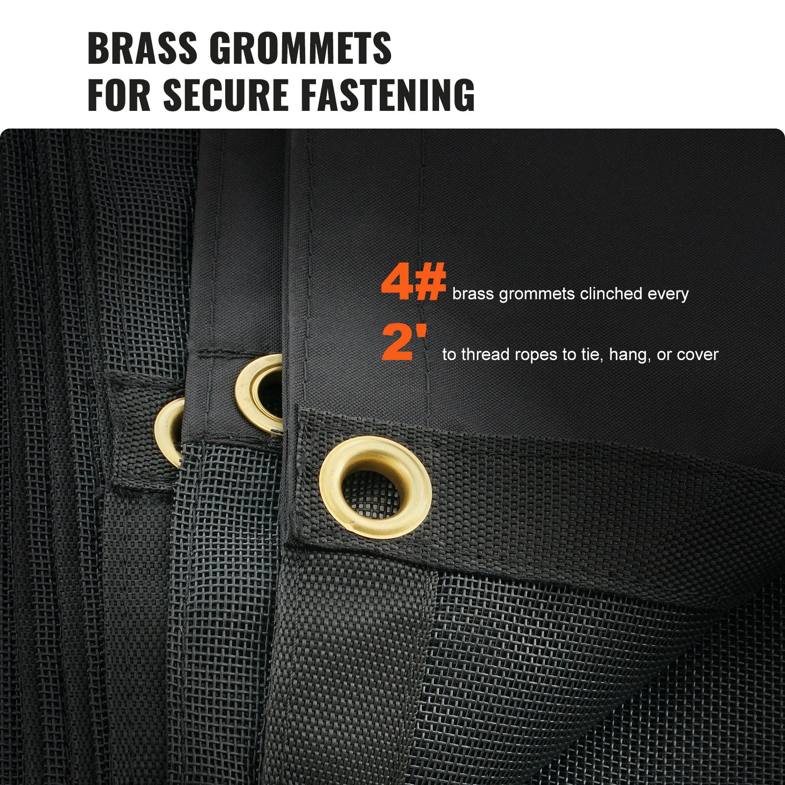 Dump Truck Mesh Tarp, 7 X 18 Ft, PVC Coated Black Heavy Duty Cover With 5.5" Double Pocket, Brass Grommets,… - 6