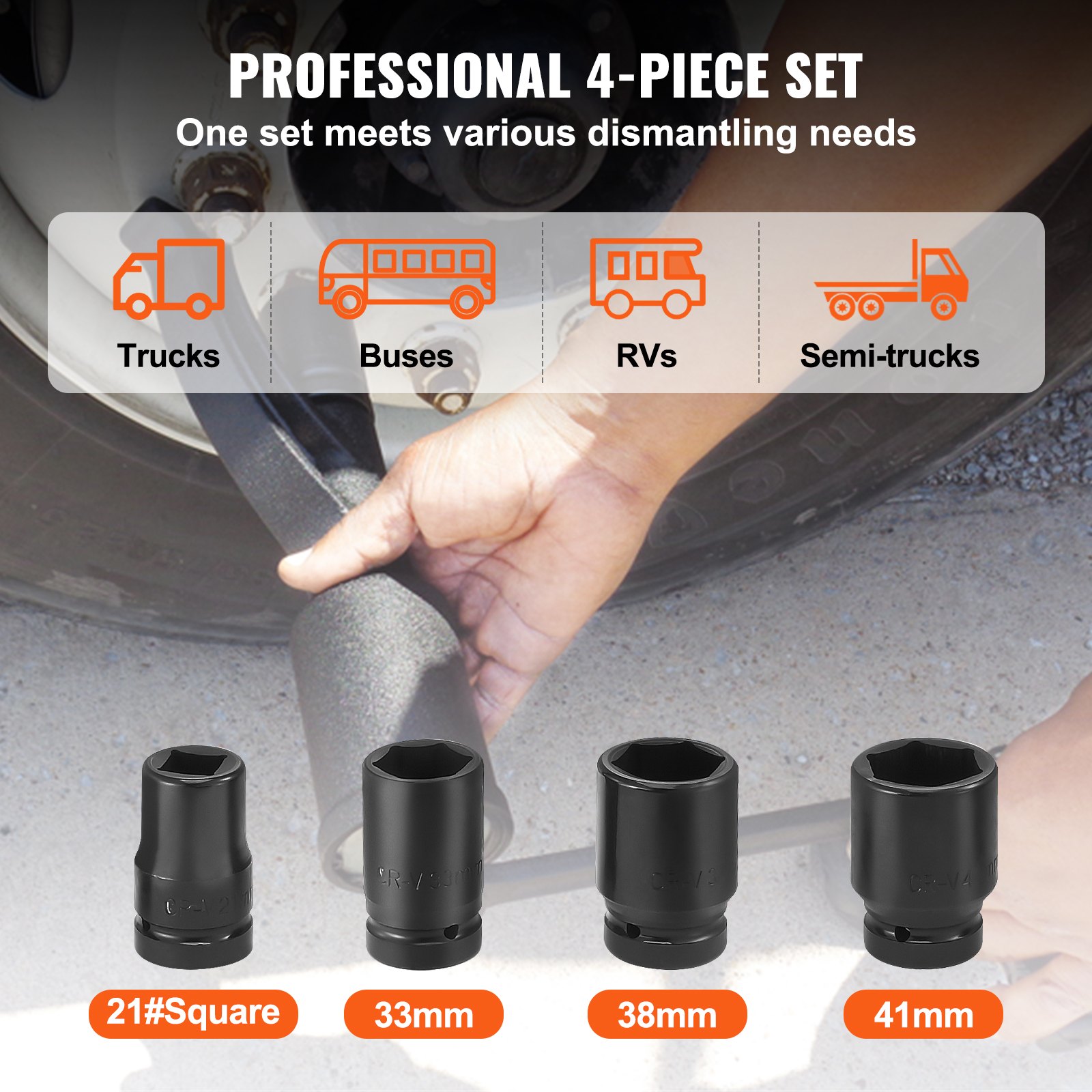 Torque Multiplier, Heavy Duty Torque Multiplier Wrench Set, 1 Inch Drive Lug Nut Wrench Torque Multiplier, 1-58 4800N.m Lug Nut Remover, With 4 Sockets And Storage Case For Truck Trailer RV image 5