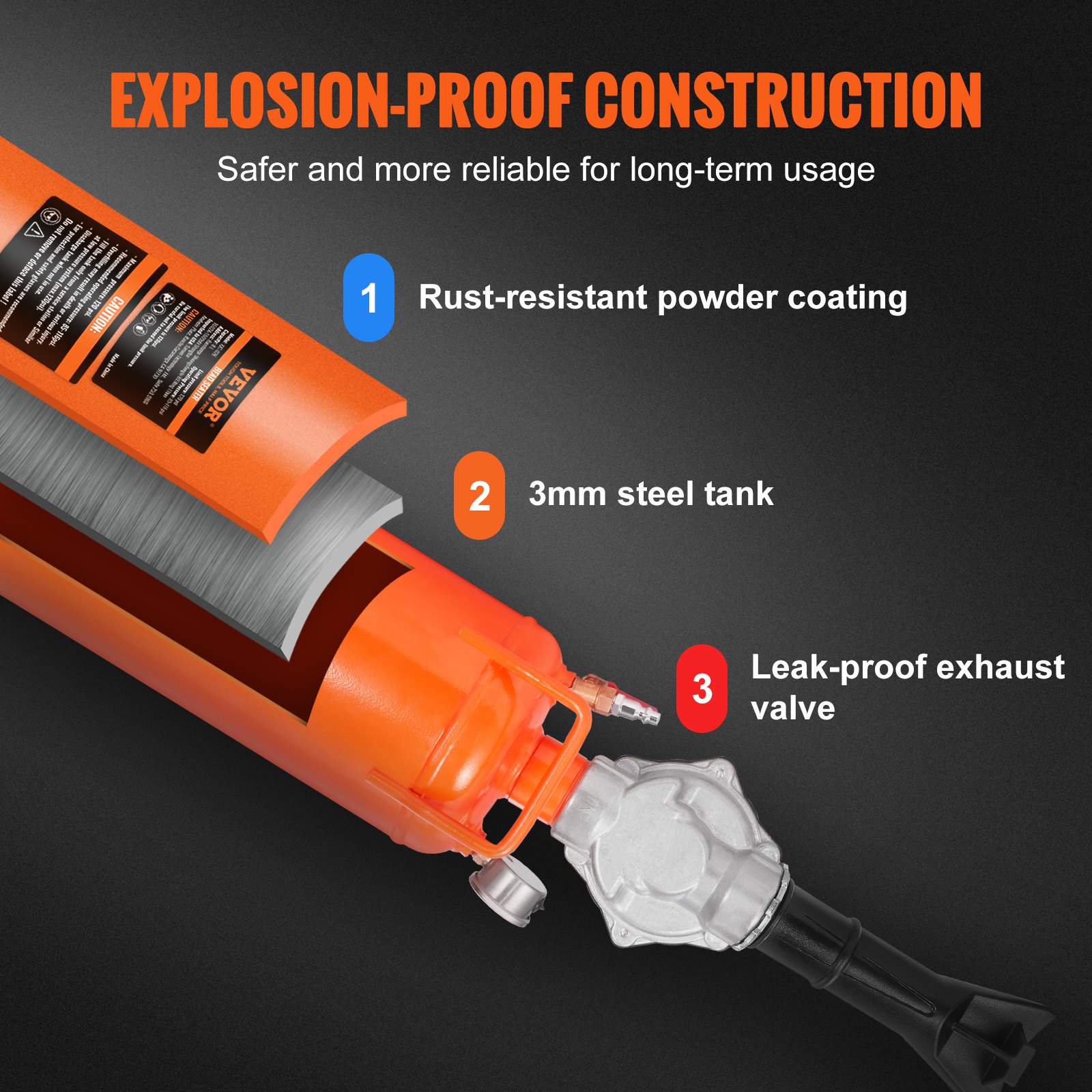 Tire Bead Setter, 8L Capacity, 120 PSI Air Bead Blaster, Handheld & Portable Inflation Device, 85-116 PSI For Trucks, Tractors, ATVs & Cars image 4