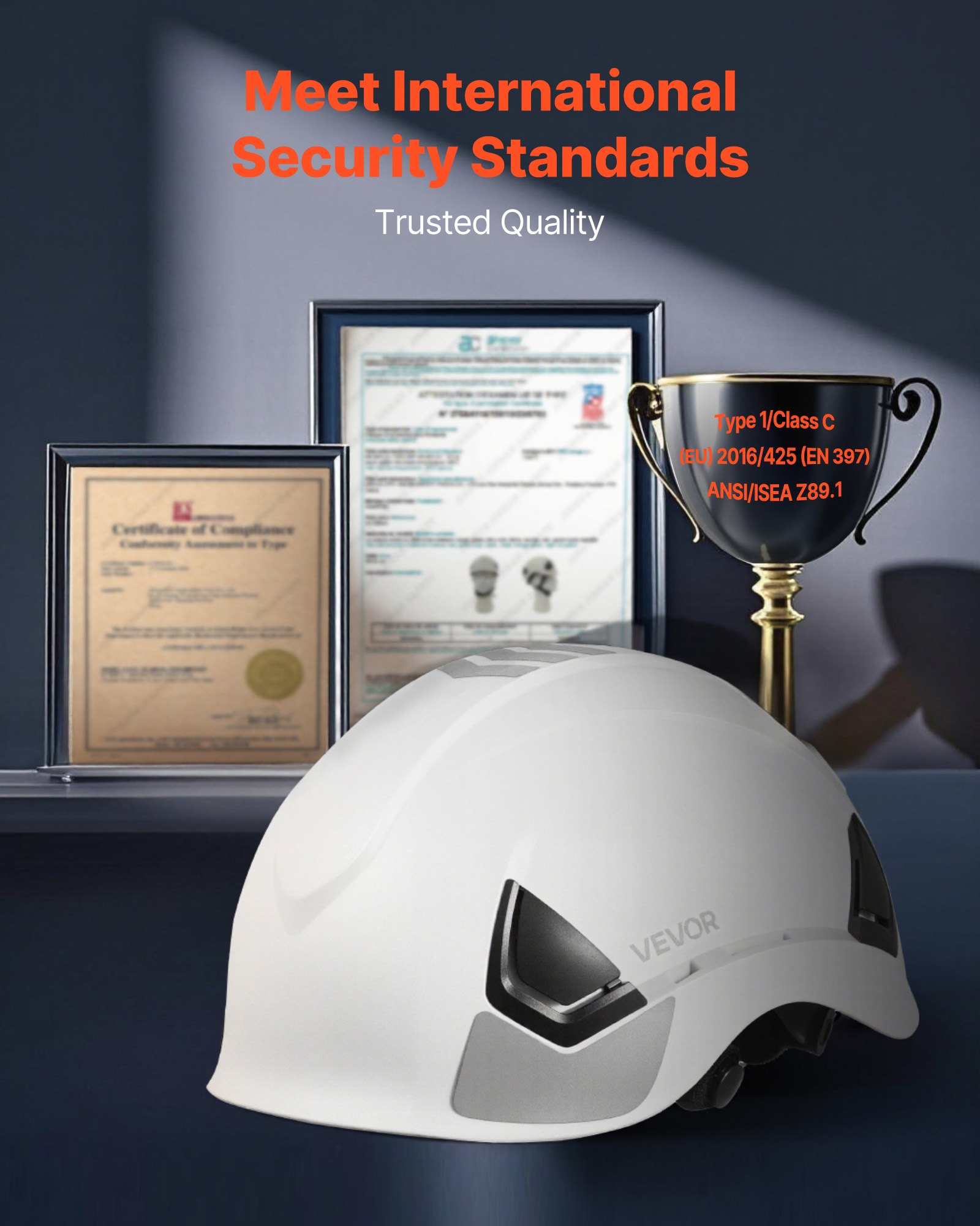 Safety Helmet, ANSI/ISEA Z89.1 Approved ABS Safety Hard Hat With 6-Point Ratchet Suspension, Adjustable Vented Hardhat For Men Women Adults, For Outdoor Indoor Industrial Construction Workwear