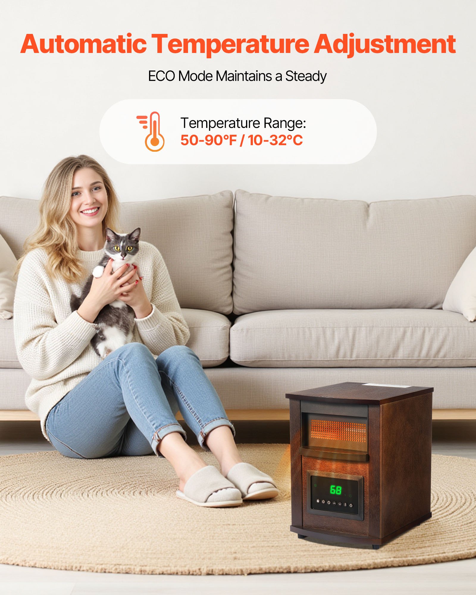 Infrared Heater — 1500W Electric Space Heater with Remote — photo 5