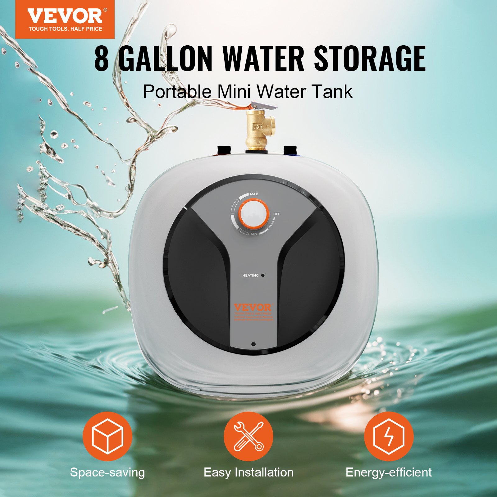 Electric Mini-Tank Water Heater 8-Gallon Tank, 1440W Hot Water Boiler Storage, Safety Temperature… image 2