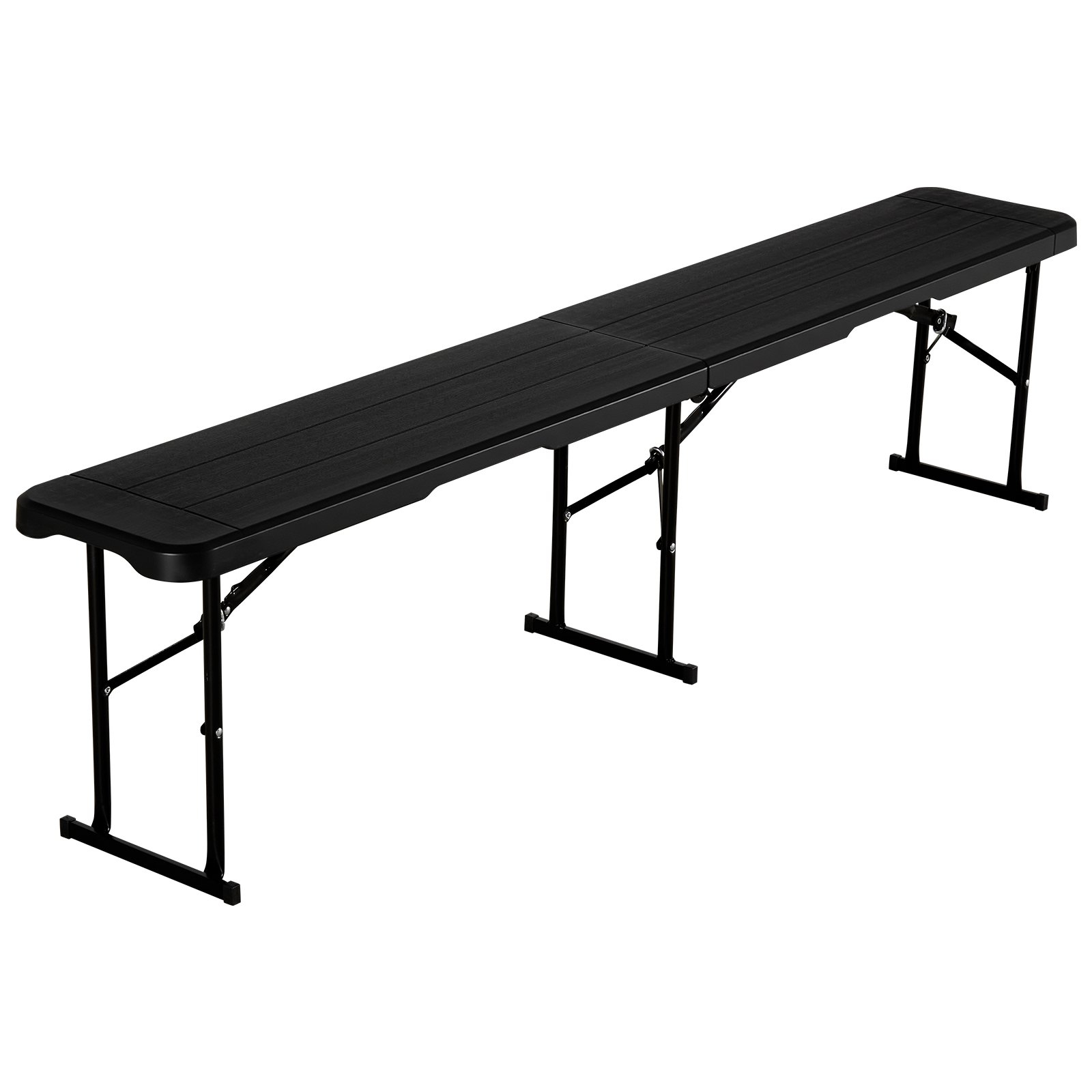 Plastic Folding Bench, 6 Ft Portable Bench For Outdoor Picnic Party Camping Dining, Foldable Smooth HDPE Seat For Garden Soccer Multipurpose Entertaining Activities, 2 Pack, 2 Carry Bags, Black_voghion.com