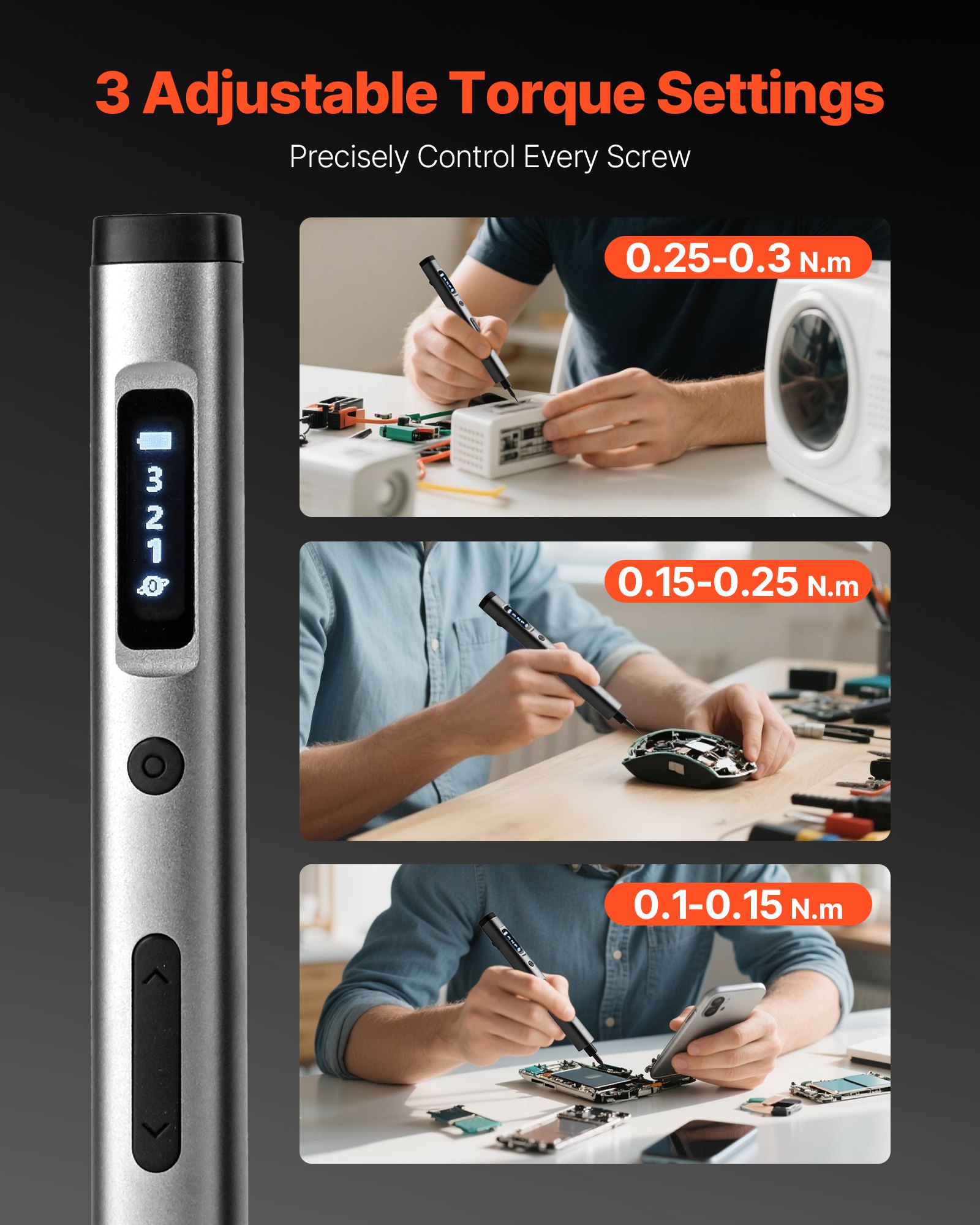 Electric Precision Screwdriver Set, 52 Magnetic Bits, Mini Electric Screwdriver With Magnetic Storage Box, S2 Steel Bits, LED Light, Type-C Charging, For Phone, Laptop, And Electronics Repair 1