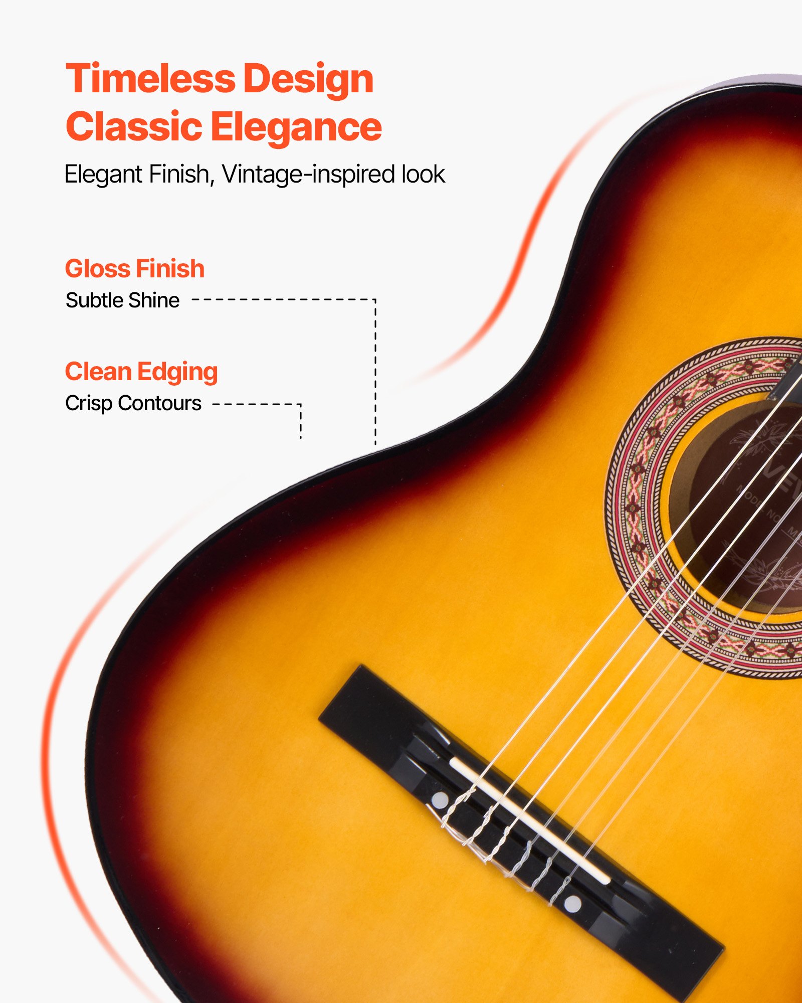 Classical Guitar, 38 Inch, Wood Classical Guitar Starter Kit For Beginners, With Nylon Strings, Gig Bag, Strap,… - 6