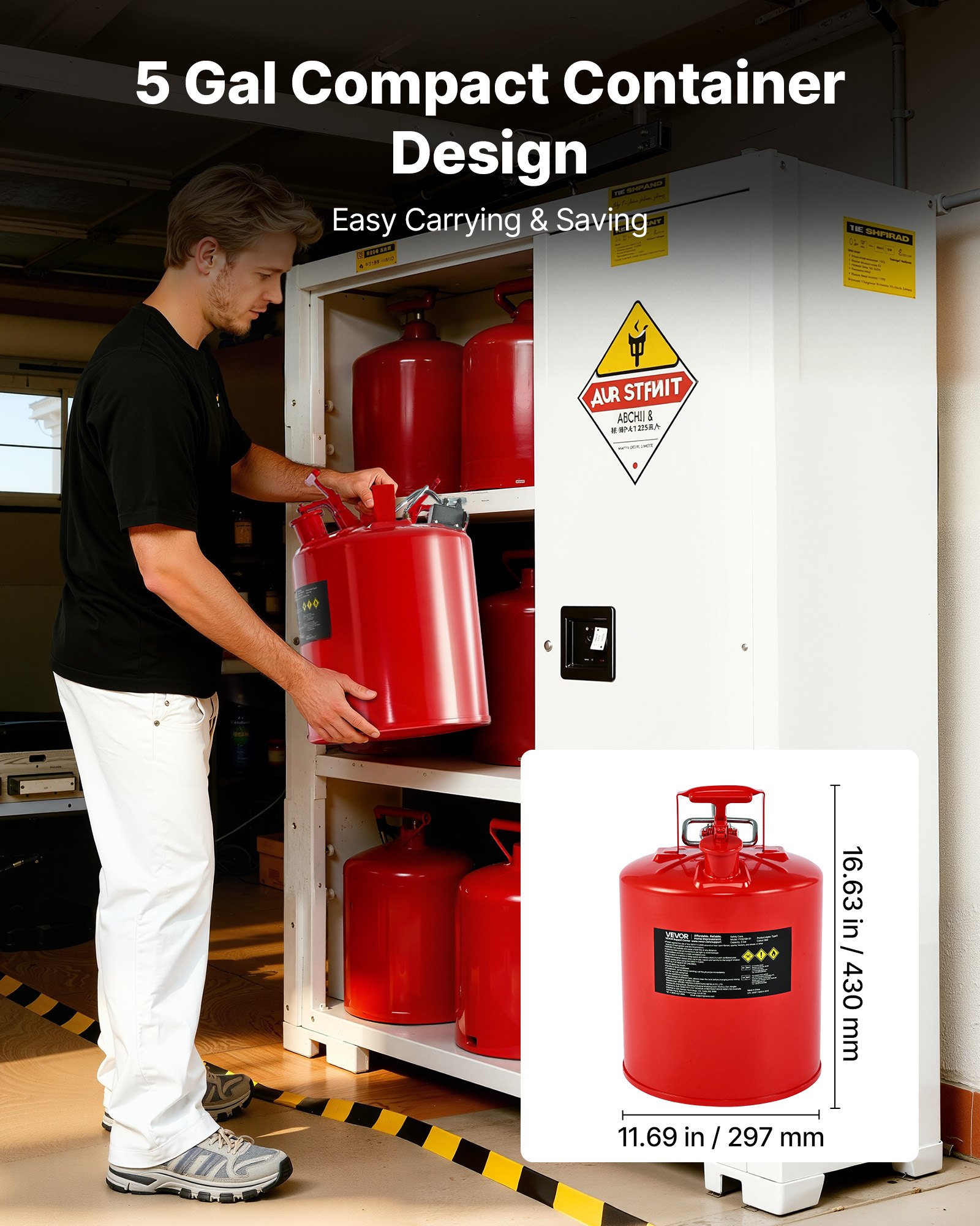 Safety Gas Can, 5 Gallon Type II Red Safety Can For Gasoline With Stainless Steel Flame Arrester… image 4