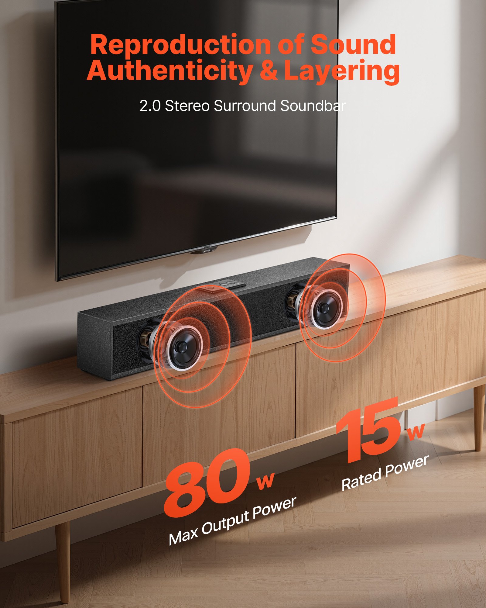 Sound Bar til smart TV 2.0 Channel 24-Inch Compact - Miniatyr 2