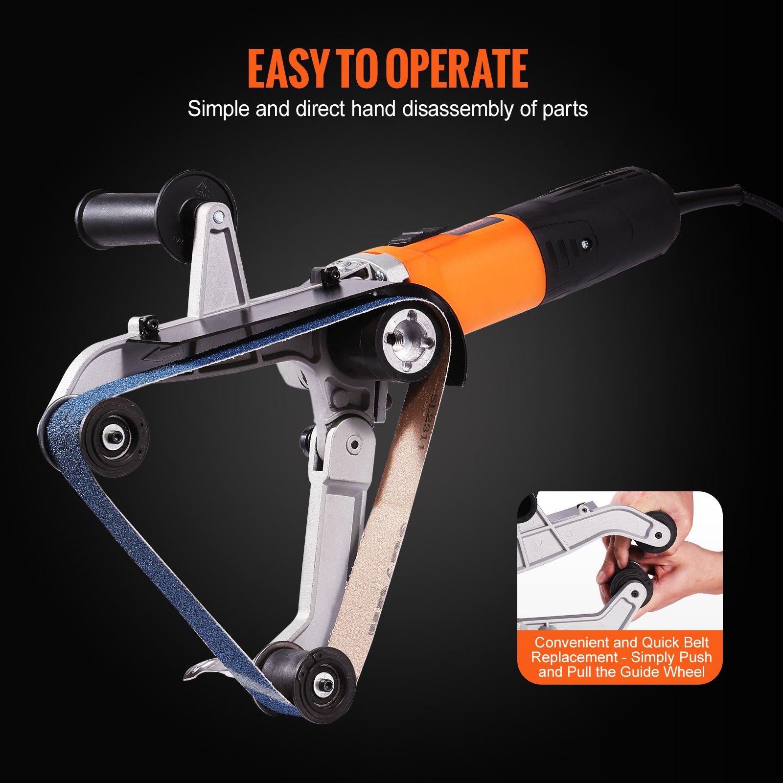 Pipe Tube Polisher Sander, 1000W Pipe Belt Sander With 6 Variable Speeds 1100-3200rpm, Professional Belt Sander… - 5