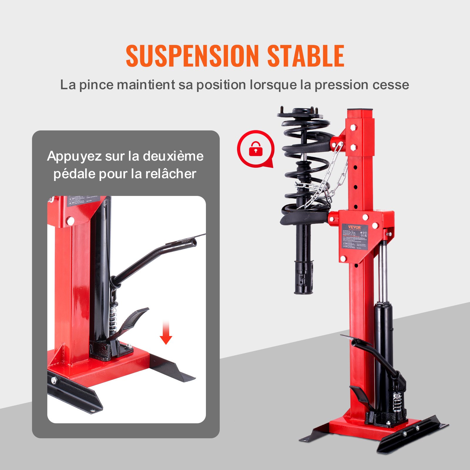 Strut Spring Compressor, 4.5 Ton/9920 LBS Hydraulic Jack Capacity, 1 Ton Rated Compression Force, Auto Strut Coil Spring Compressor Tool, Hydraulic Spring Compressor For Strut Spring Removing