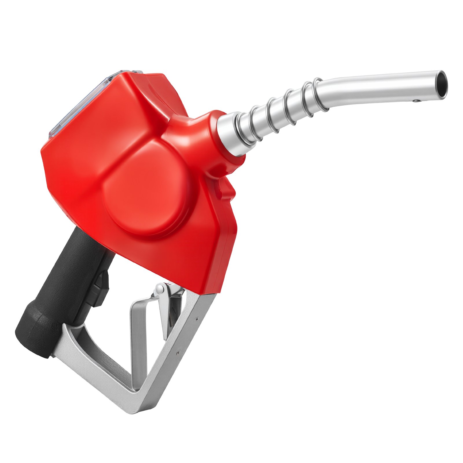 1 Inch Barb Digital Fuel Nozzle With Swivel, Max Flow Rate 12.6 GPM, Auto Shut Off Diesel Gas Pump Nozzle With 3/16 In (OD=20 Mm) Spout & Digital Display, Used For Gasoline, Diesel, Kerosene Red - Image 1