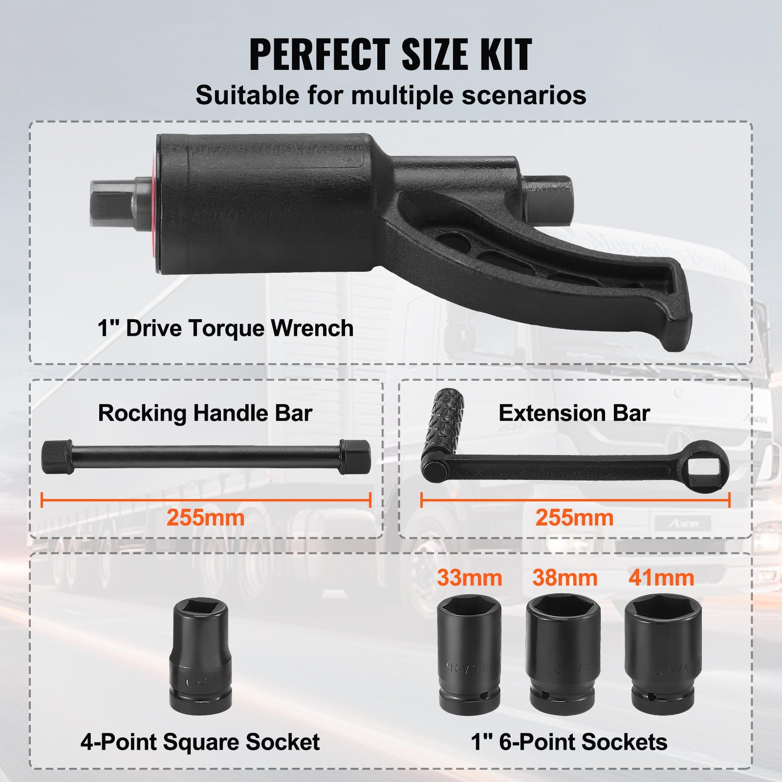 Torque Multiplier, Heavy Duty Torque Multiplier Wrench Set, 1 Inch Drive Lug Nut Wrench Torque Multiplier, 1-58 4800N.m Lug Nut Remover, With 4 Sockets And Storage Case For Truck Trailer RV image 3