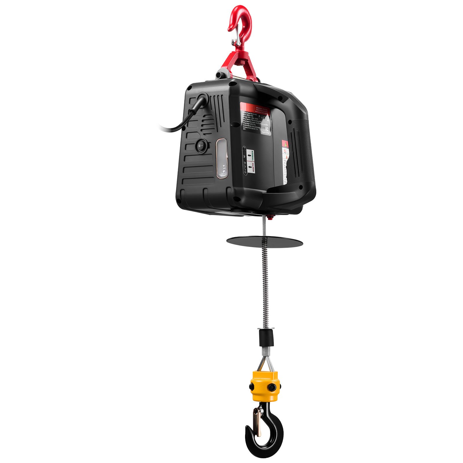 2-in-1 Electric Hoist Winch, 1100 Lbs Capacity, 1500W Portable Power Winch Crane, 25 Ft Lifting Height, 16.4 Ft/min With Manual And Wireless Remote Control For Factory, Warehouss, Garage