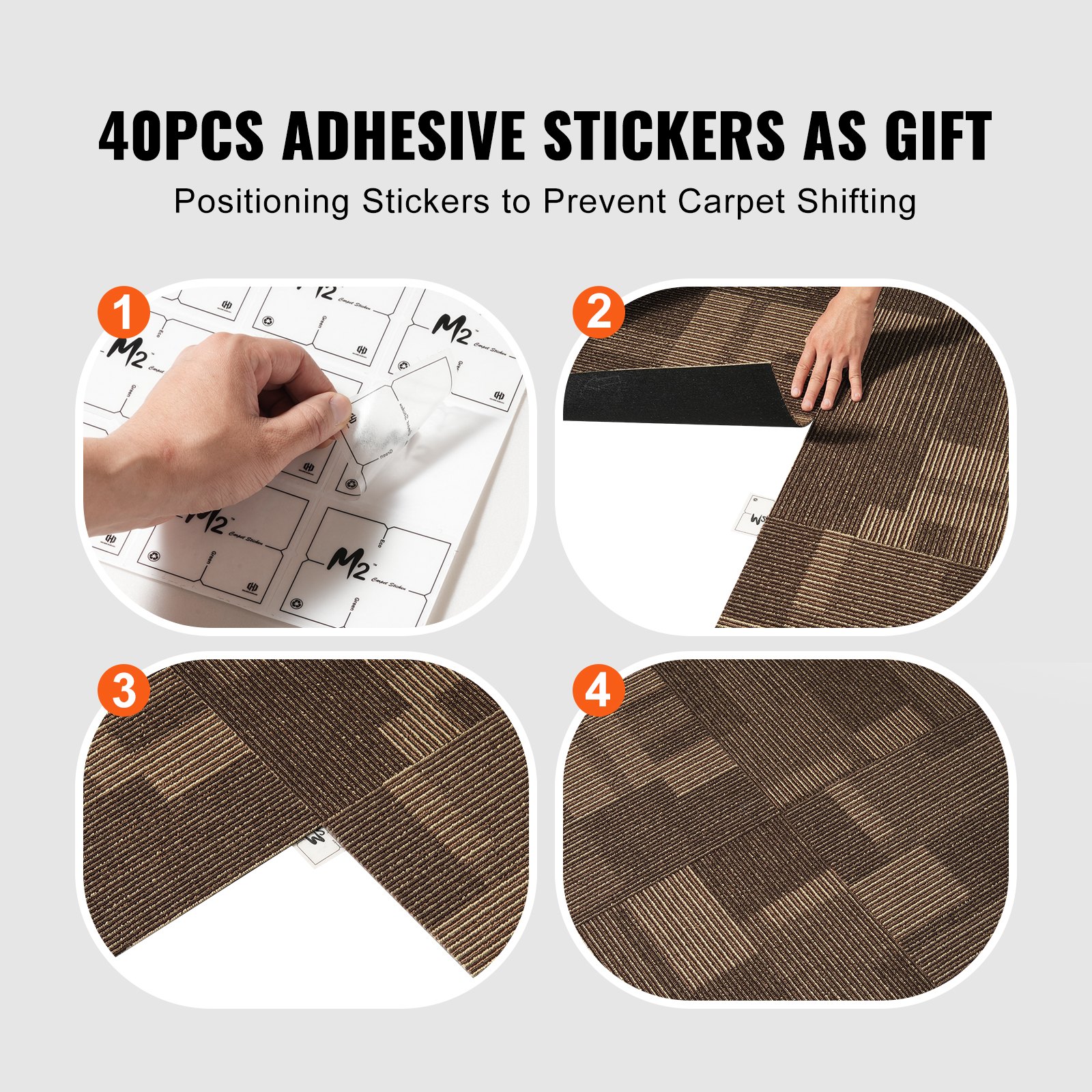 Carpet Tiles Reusable, 24"x 24"Carpet Squares With Padding Attached, Soft Padded Carpet Tiles, Easy Install DIY For… - 3