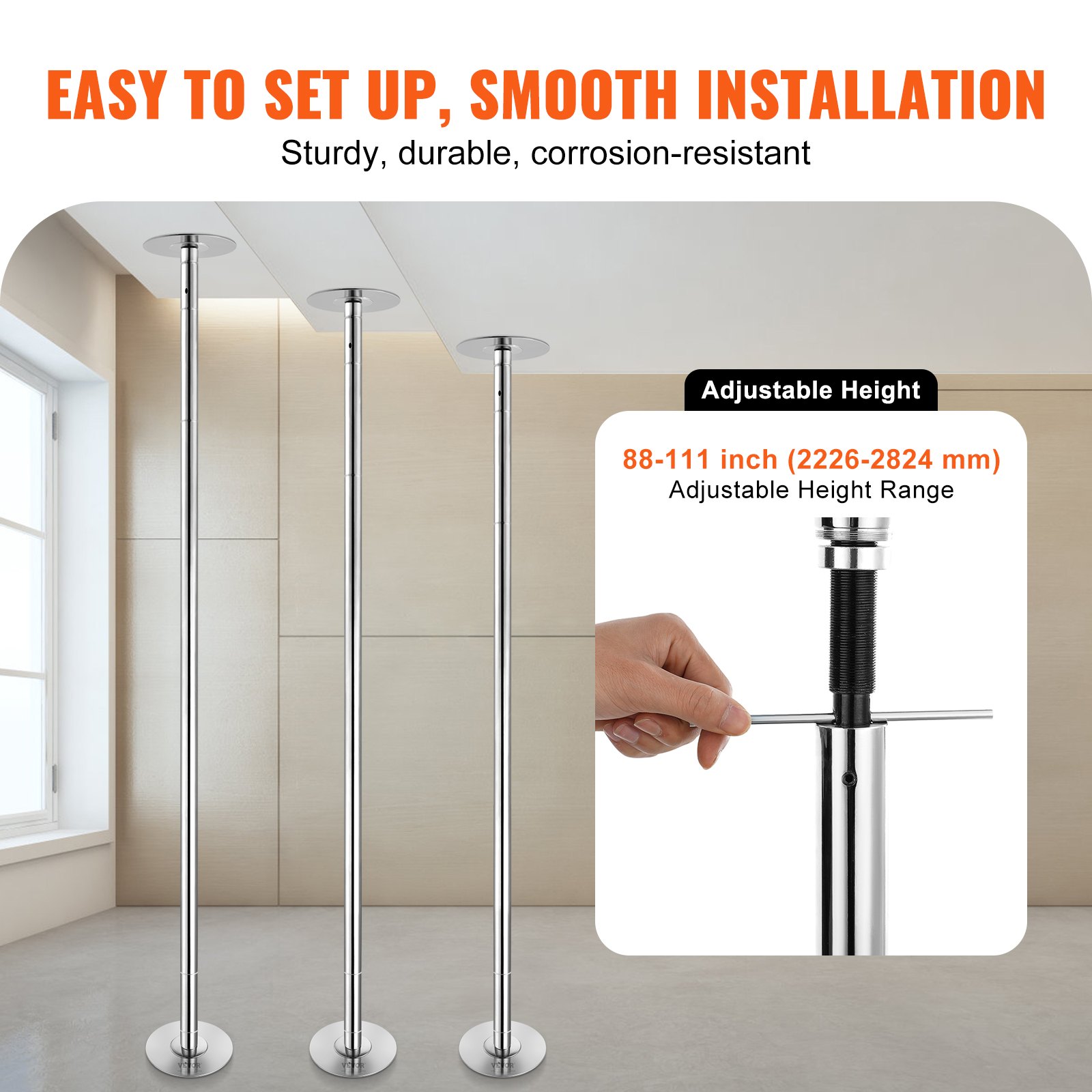Professional Dancing Pole, Spinning Static Dancing Pole Kit, Portable Removable Pole, 45mm Heavy-Duty… image 5