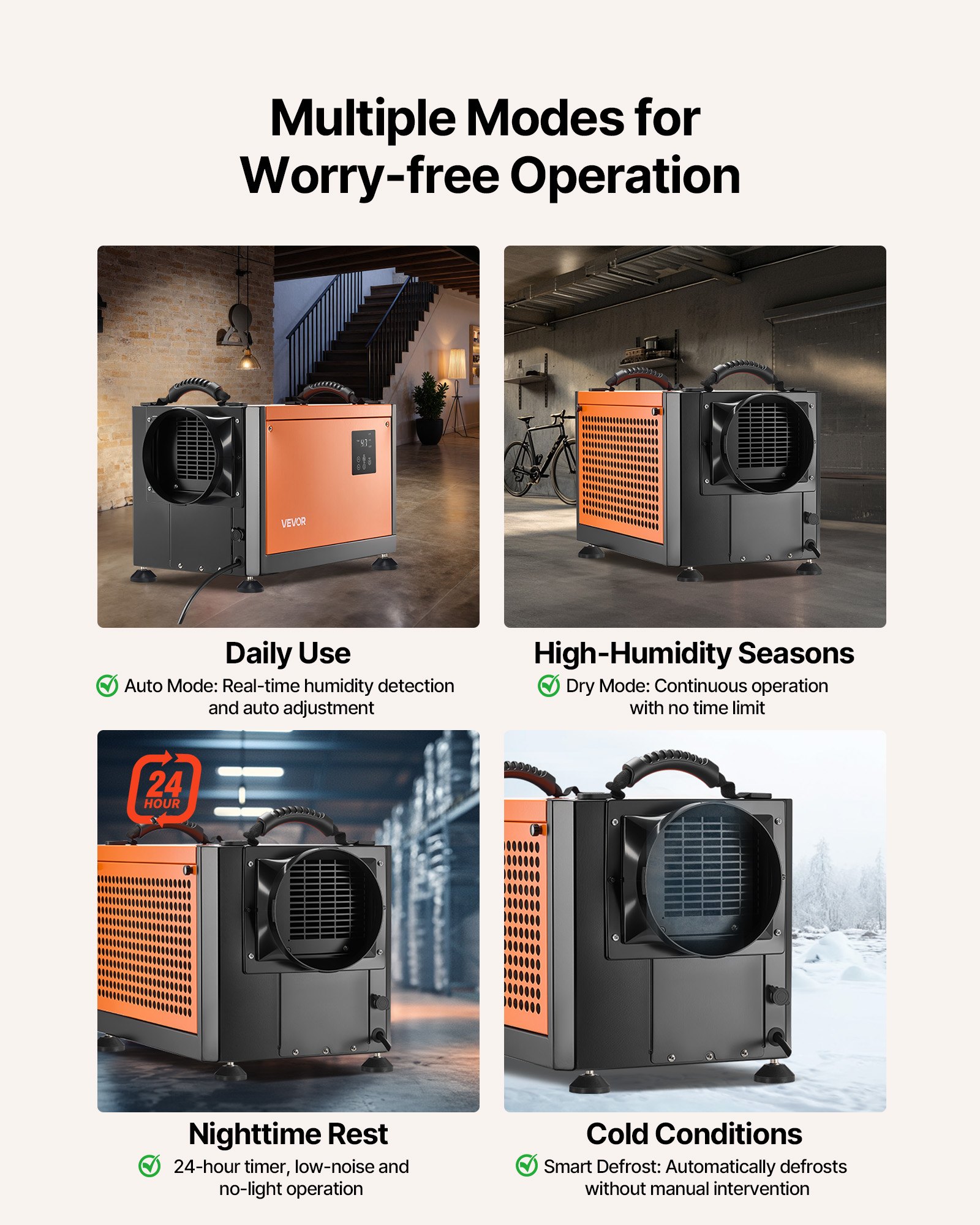 70 Pints Commercial Dehumidifier With Pump, Portable Crawl Space Dehumidifiers For Basement Storage Room Industrial, Auto Defrost/Drainage, Heavy-duty Galvanized Steel, With 2 Drain Hoses