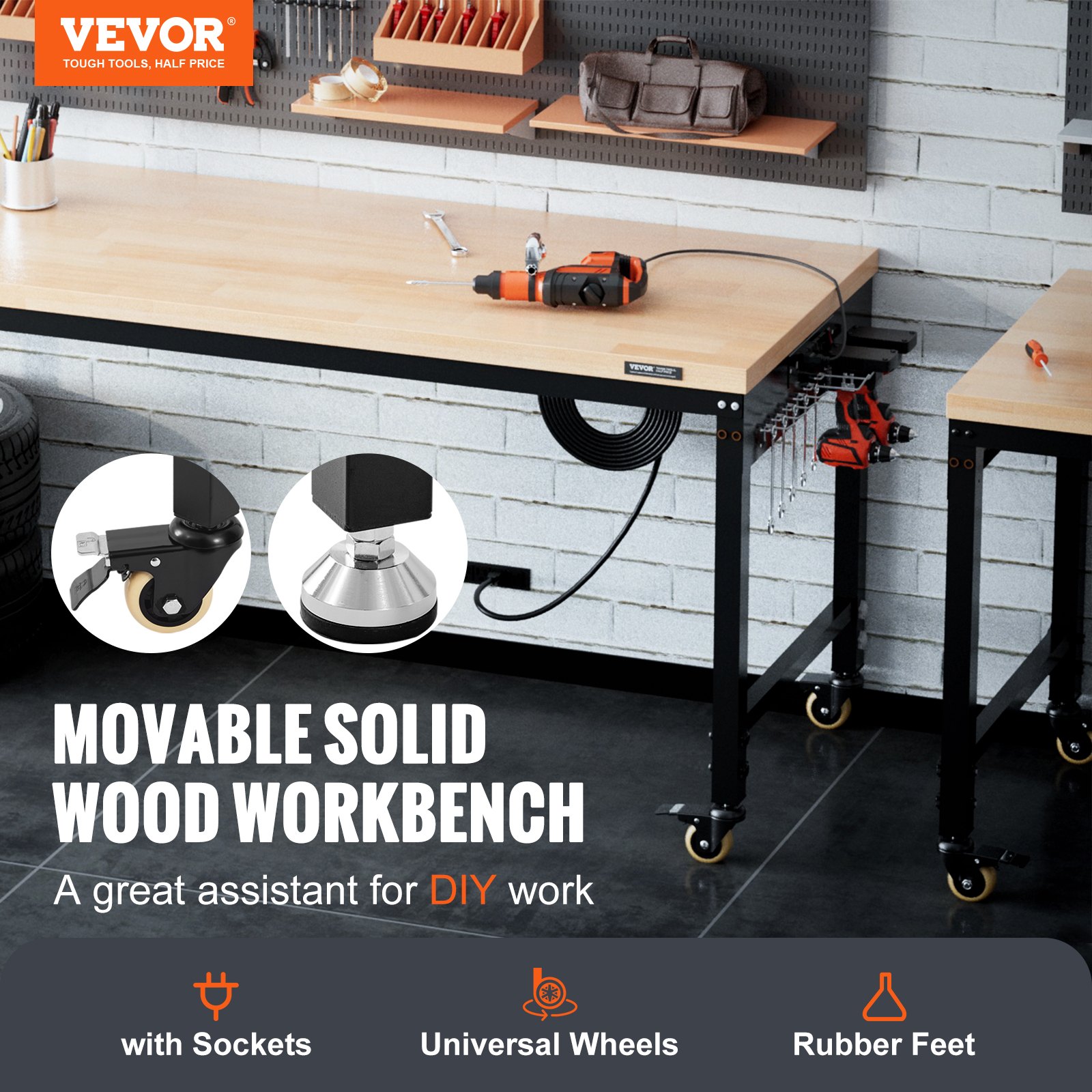 Adjustable Workbench β 72" L X 25" W Garage Worktable β photo 2