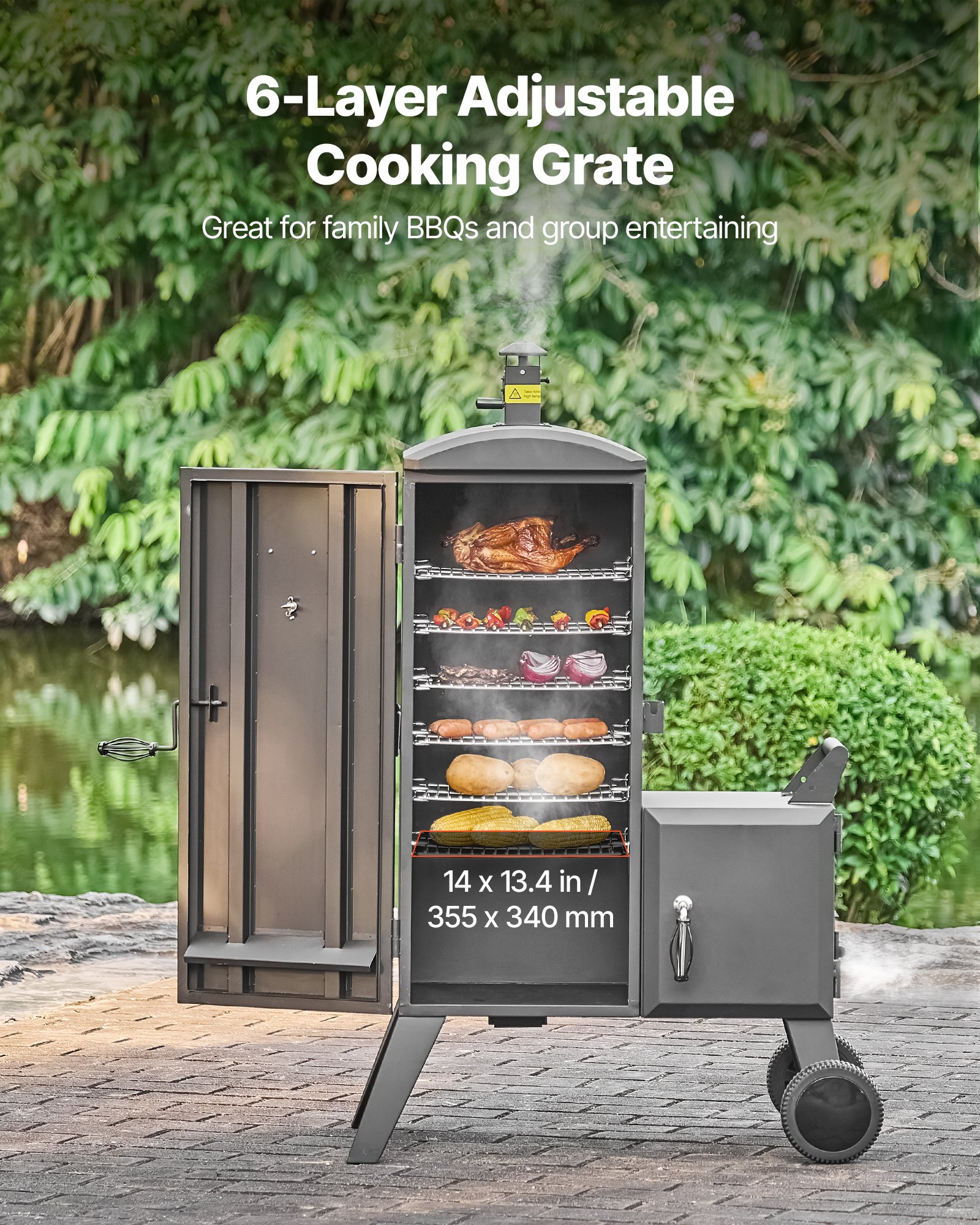Charcoal Offset Smoker — Heavy-duty Steel BBQ Offset Smoker — photo 2