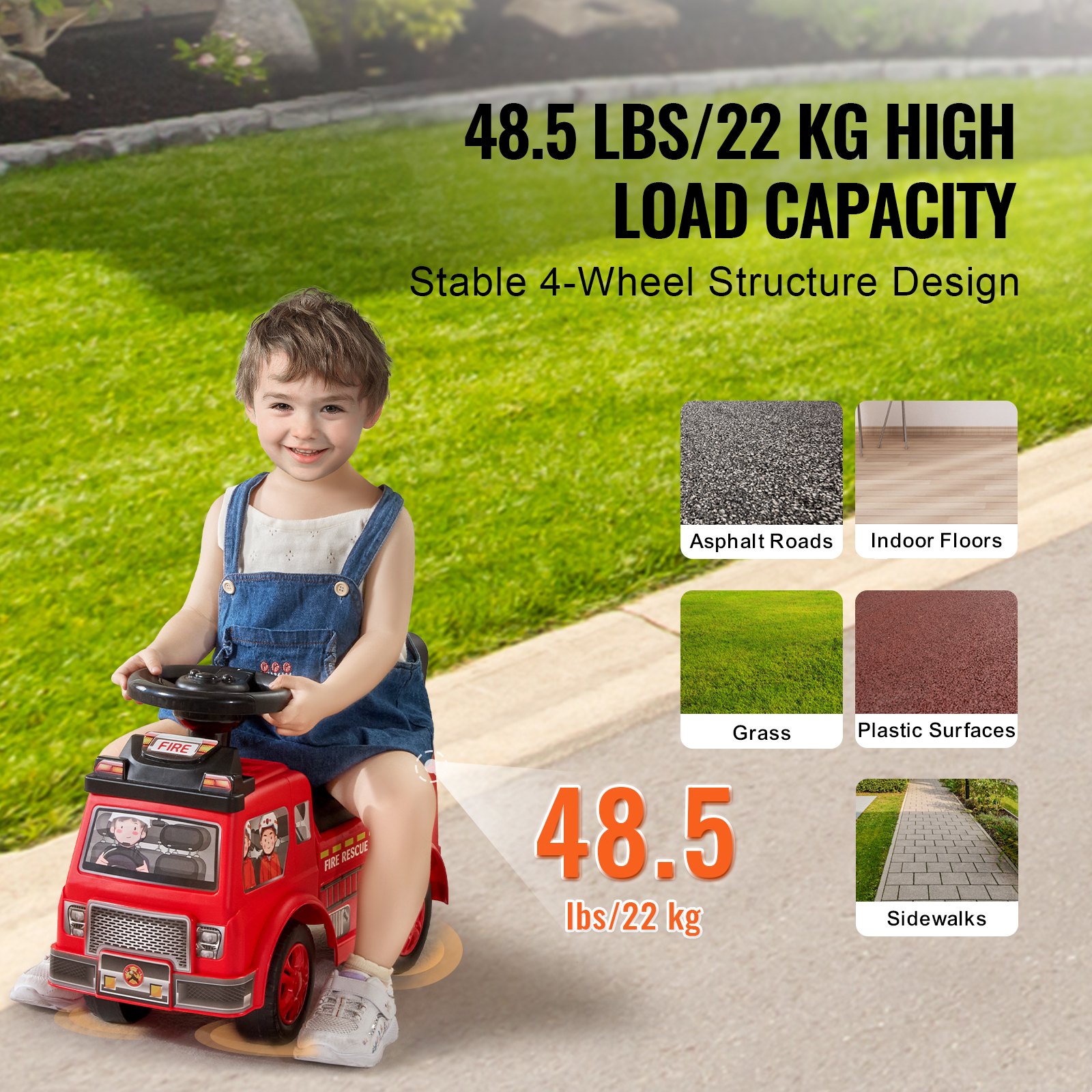 Ride On Push Car For Toddlers, Ages 1-3, Ride Racer, Sit To Stand Toddler Ride On Toy, Classic Kids Ride On Car With Music Steering Wheel & Under Seat Storage, Ride On Toy For Boys Girls, Red image 3