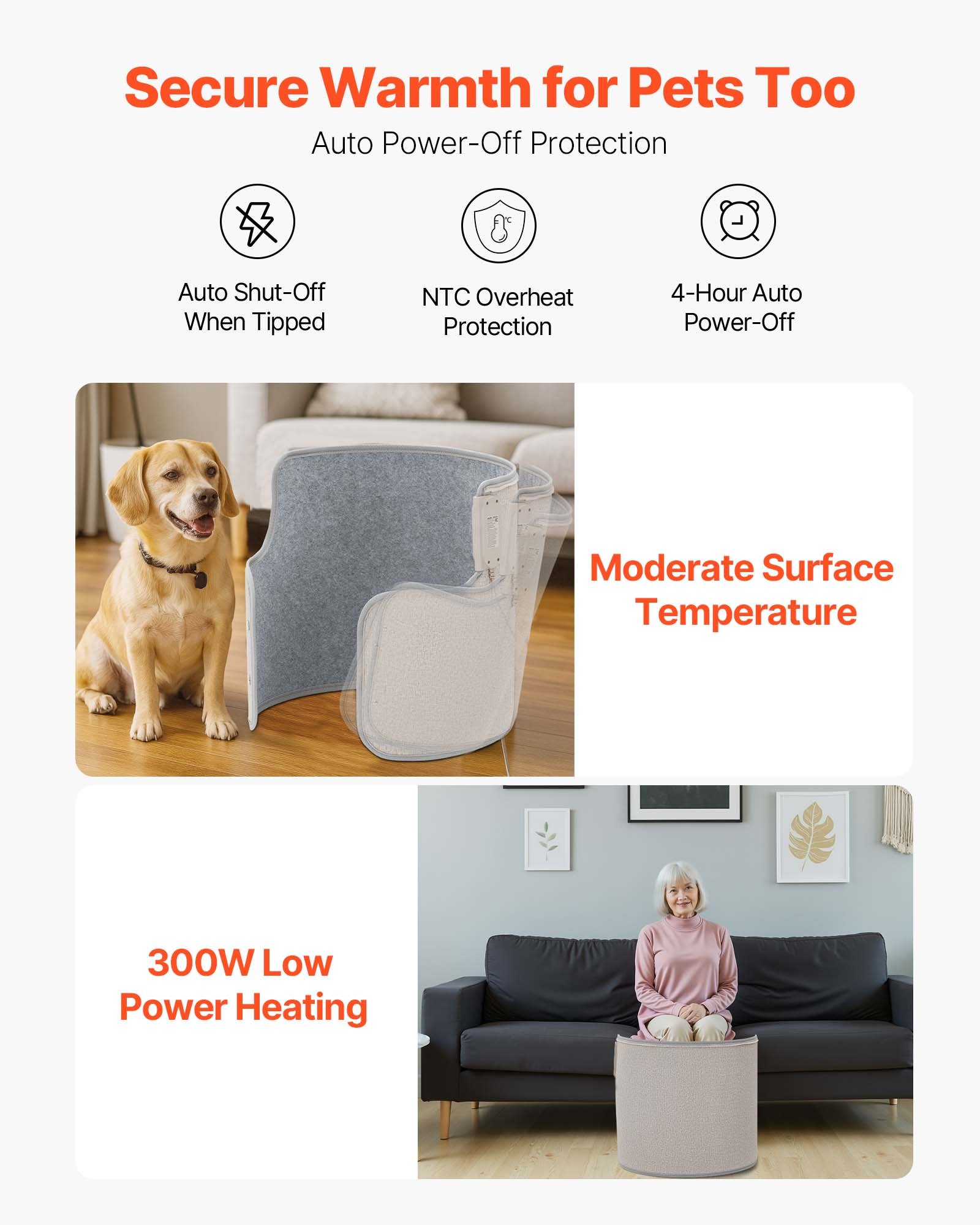 Under Desk Space Heater,Rollable Foot Warmer Portable For Home&Office,Timer & Secure,Quiet For… image 4