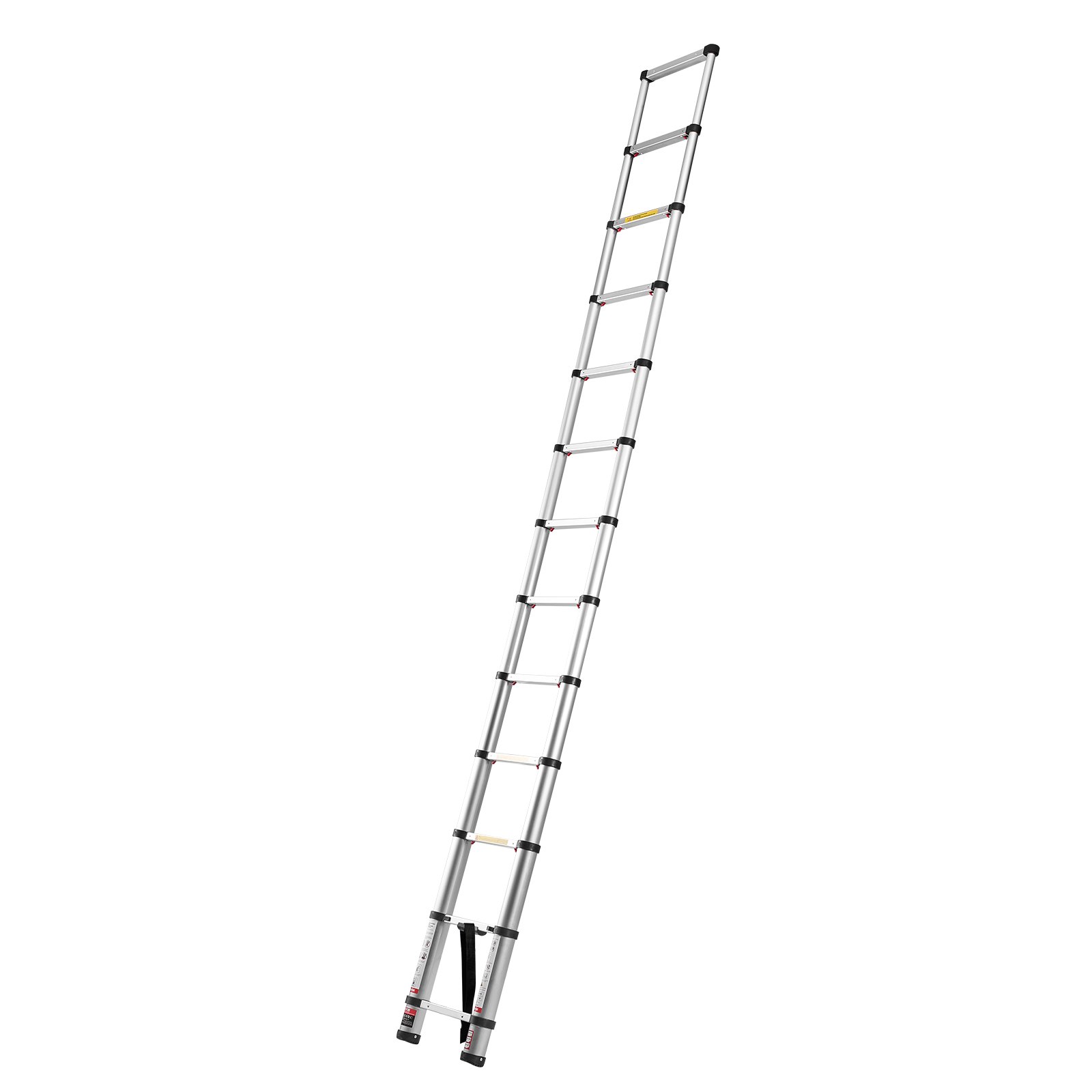 12.5ft Telescoping Ladder, Aluminum Lightweight Multi-Purpose Collapsible Extension, One-Touch Retraction Ladder, Heavy Duty 330LBS Max Capacity With Non-Slip Feet, For Home, Outdoor Work, Loft image 6