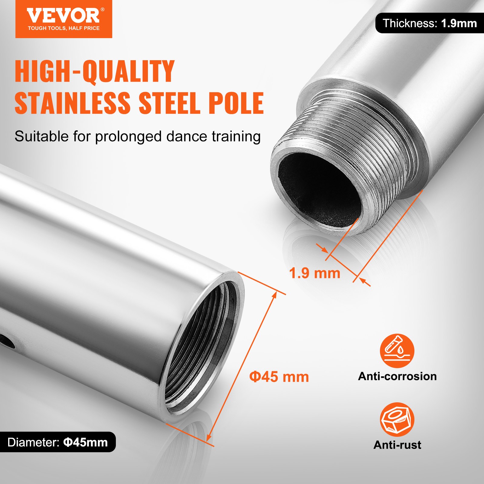 Professional Dancing Pole, Spinning Static Dancing Pole Kit, Portable Removable Pole, 45mm Heavy-Duty… image 2