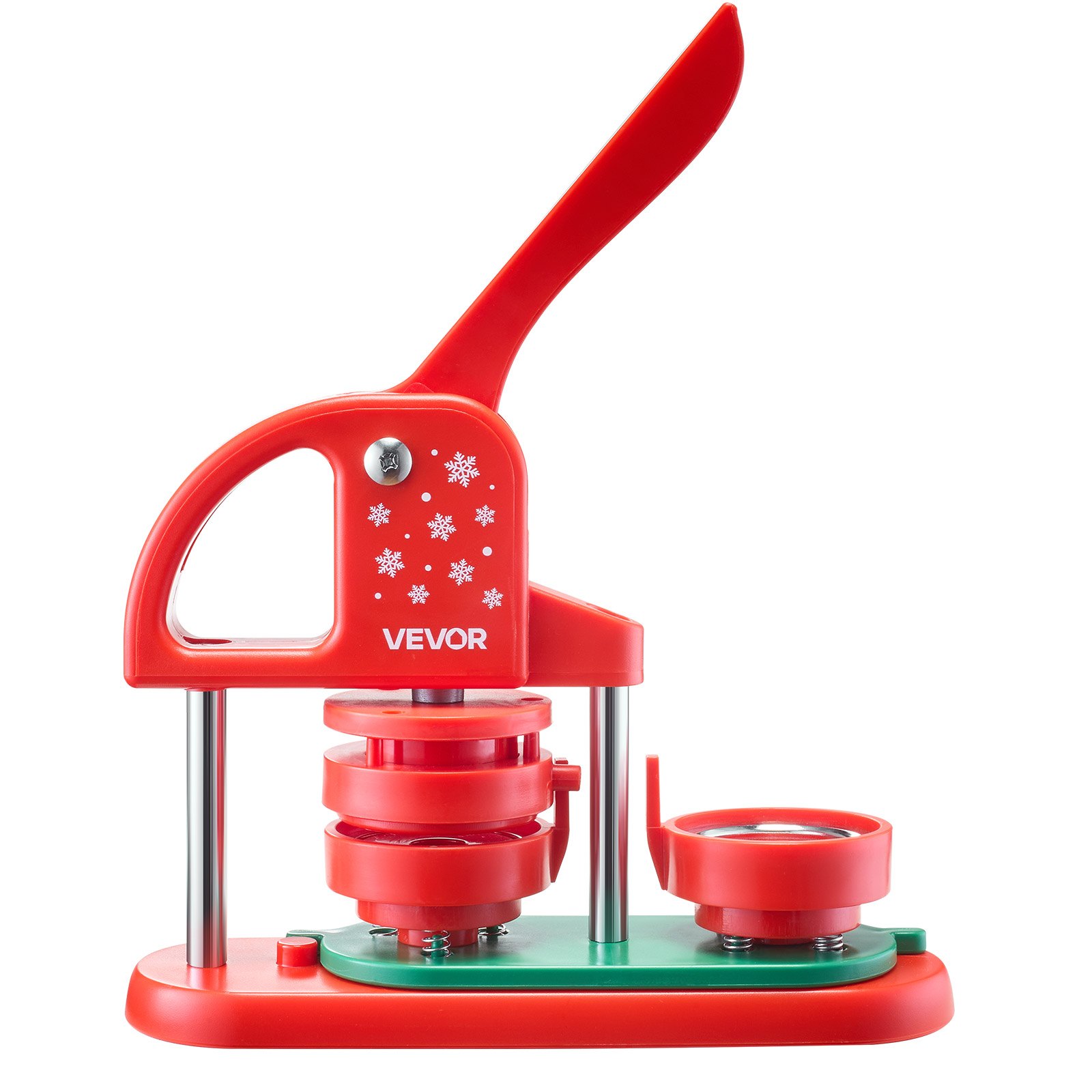 Button Maker Machine, 2.28 In, Plastic Pin Maker With 100pcs Button Parts, Circle Cutter And Hex Wrenches, Reinforced Ergonomic Handle, For DIY Badges, Personalized Pins And Key Chains, Red - Image 1