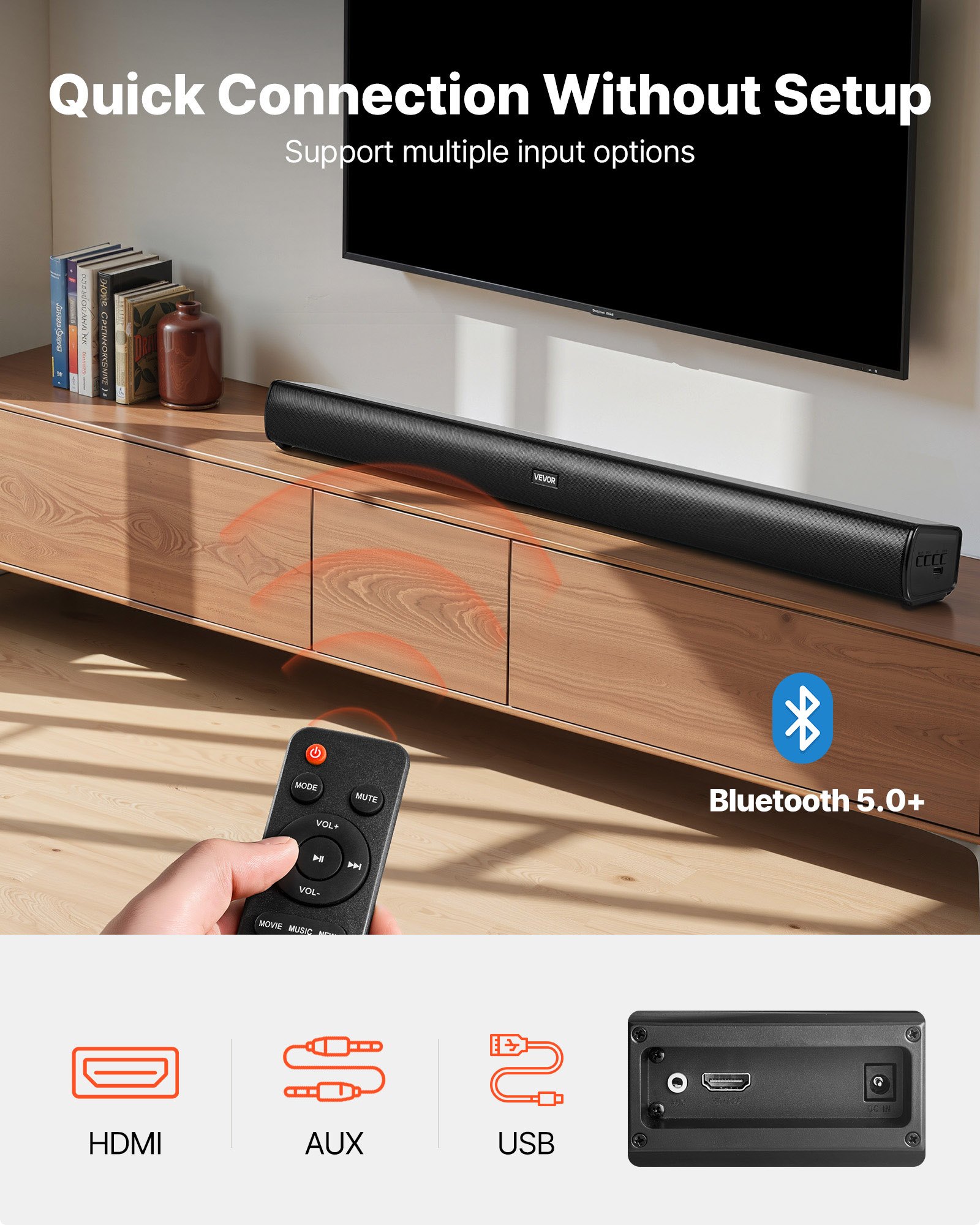 Sound Bar til smart TV 2.1 Channel 35-Inch Compact - Miniatyr 3