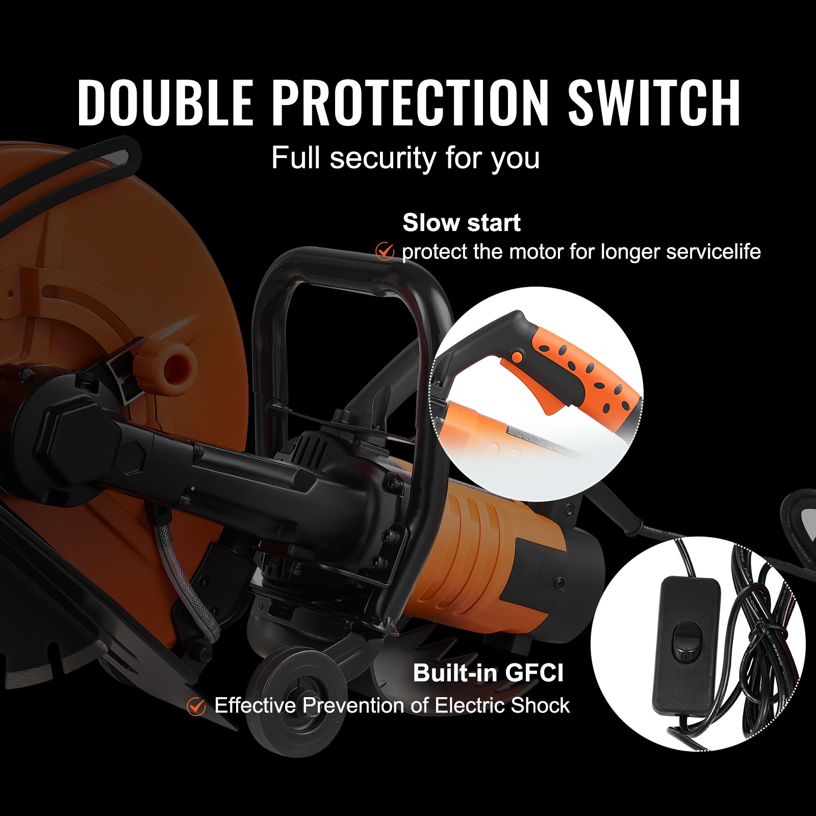 Electric Concrete Saw, 14 In Circular Saw Cutter With 5 In Cutting Depth, Wet/Dry Disk Saw Cutter… image 5