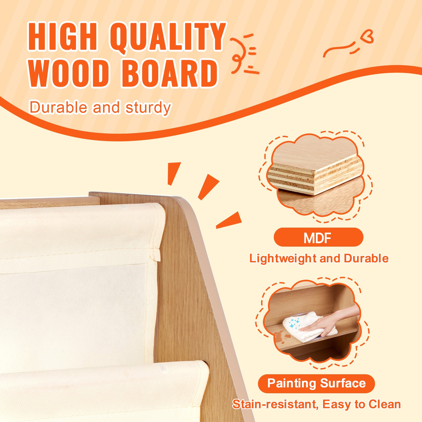 4-Tier Kids Wooden Bookshelf — Six-layer Sling Bookcase — photo 4