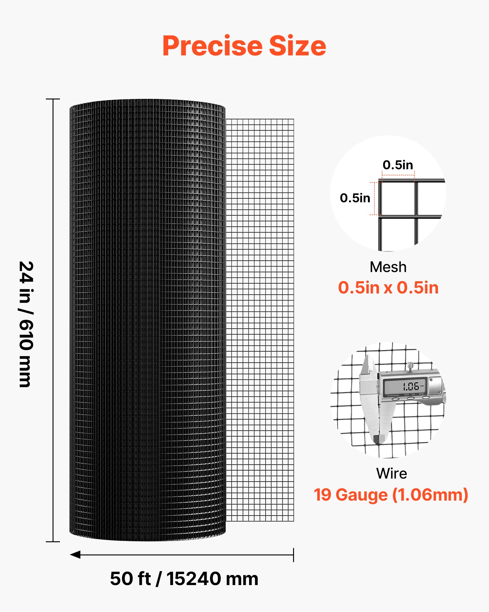 Hardware Cloth 24 In X 50 Ft, 1'2 In 19 Gauge Galvanized Wire Mesh Roll, Weather-Resistant Vinyl Coated Chicken Wire… - 4