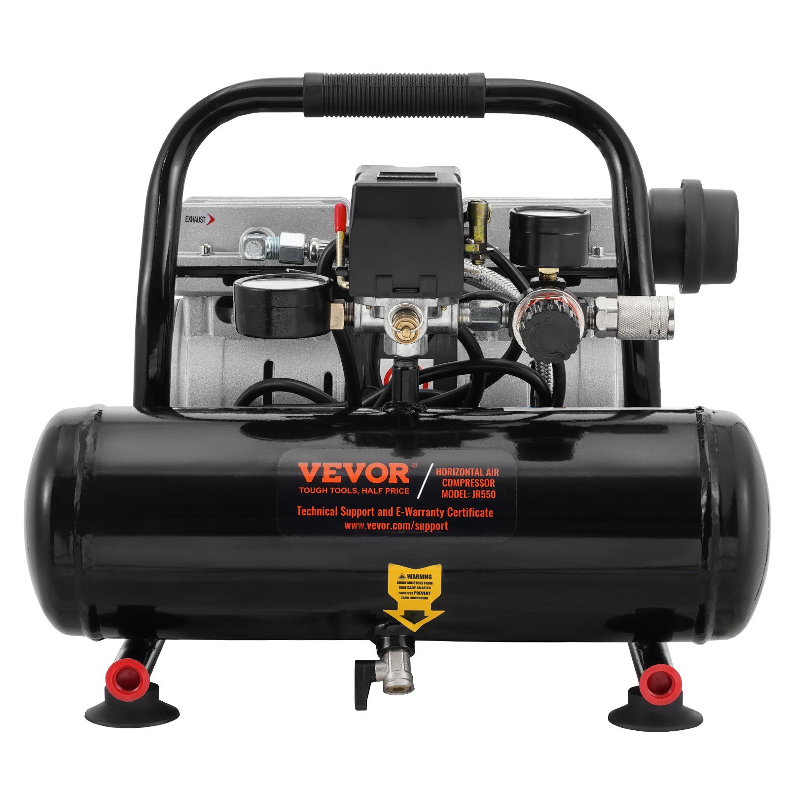 Air Compressor, 1 Gallon Steel Tank, 1HP 1.5 CFM 90PSI Oil Free Air Compressor & Max. 120PSI Pressure, 78dB Ultra Quiet Portable Compressor, For Auto Repair, Tire Inflation, Spray Painting - Image 1