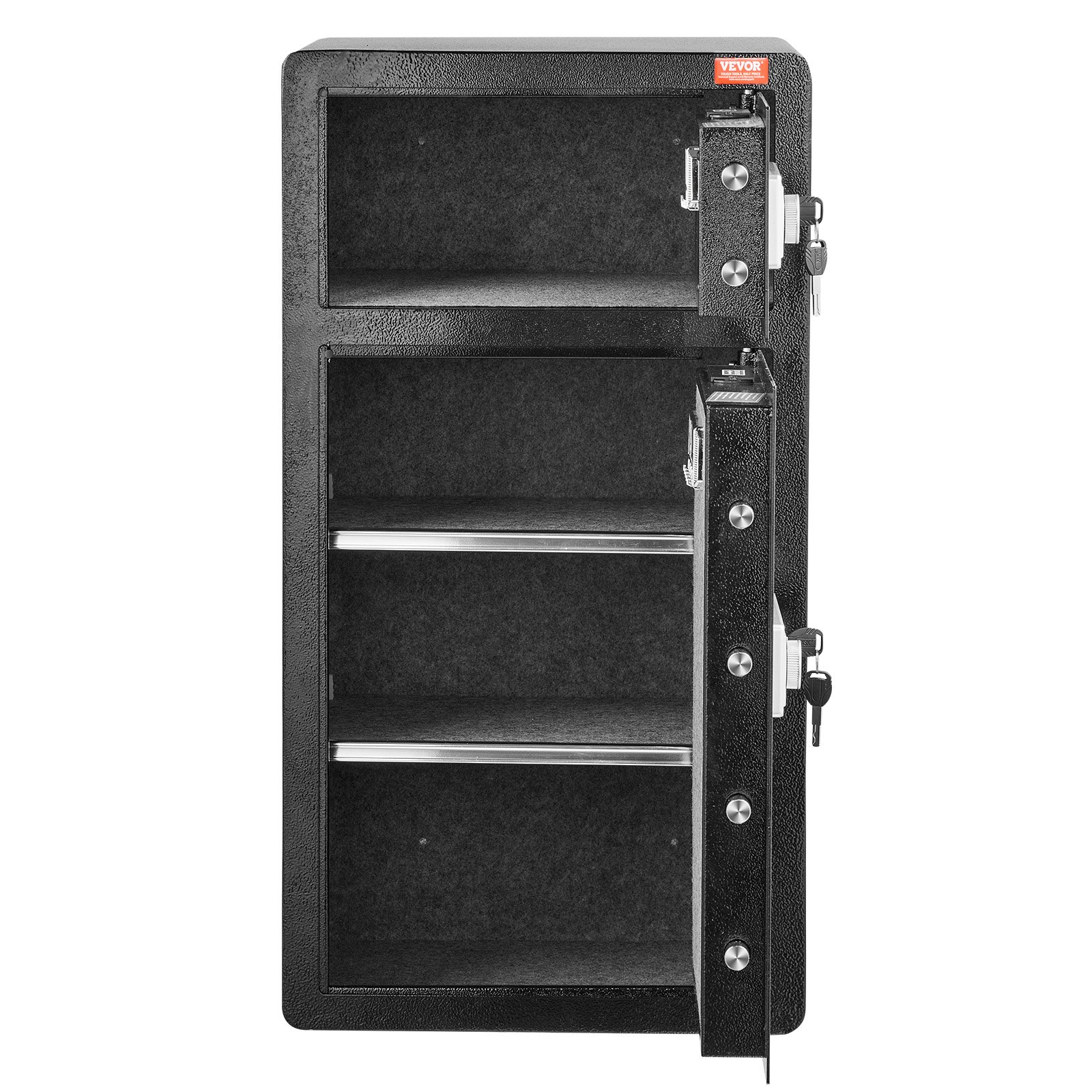 Double Door 7.2 Cu.ft Safe Box With Key Lock Password Cabinet Black,organize Cash, Passports, Jewelry, Gold, Watches And Documents - Image 1