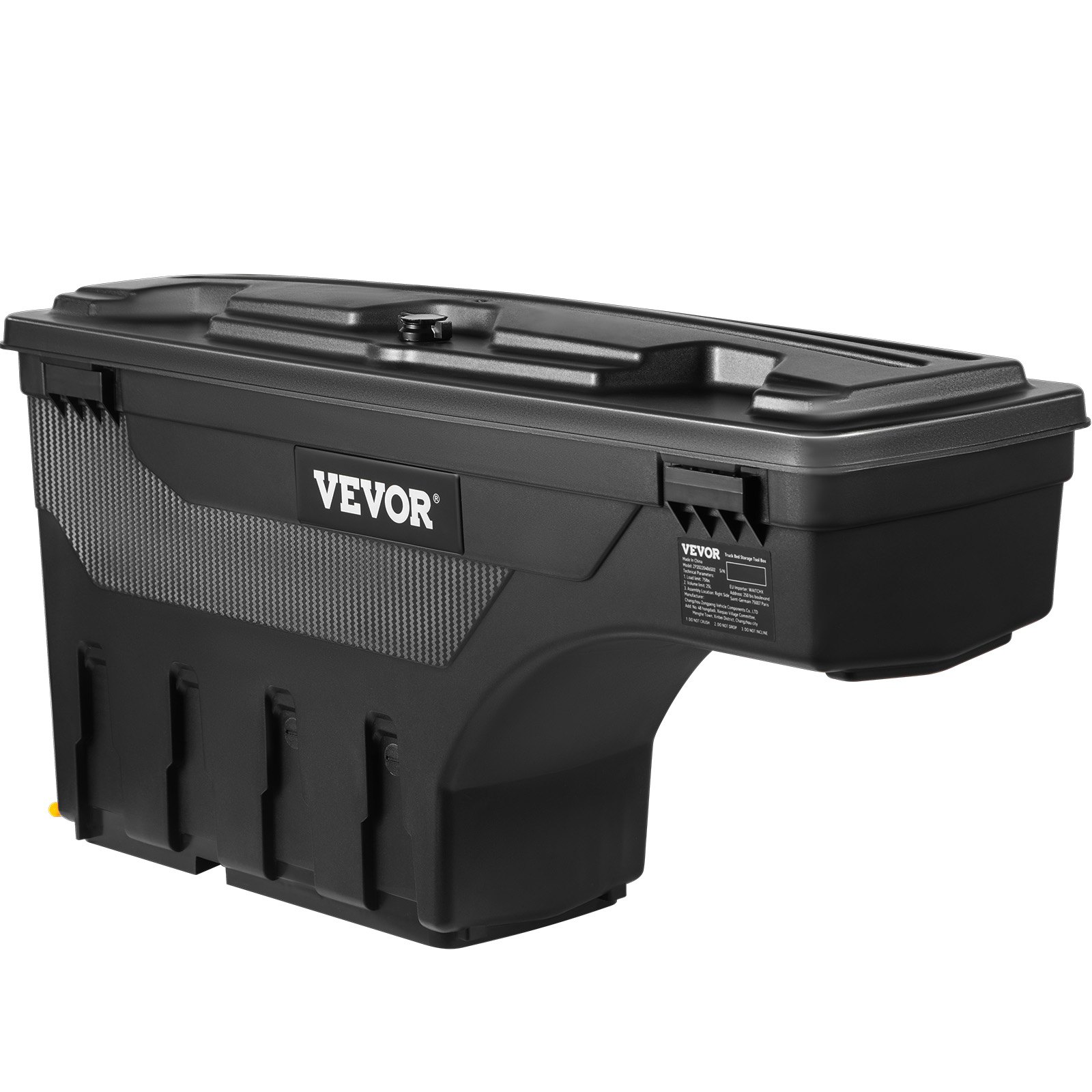 Truck Bed Storage Box, Lockable Swing Case With Password Padlock, 6.6 Gal/25 L ABS Wheel Well Tool Box, Waterproof…
