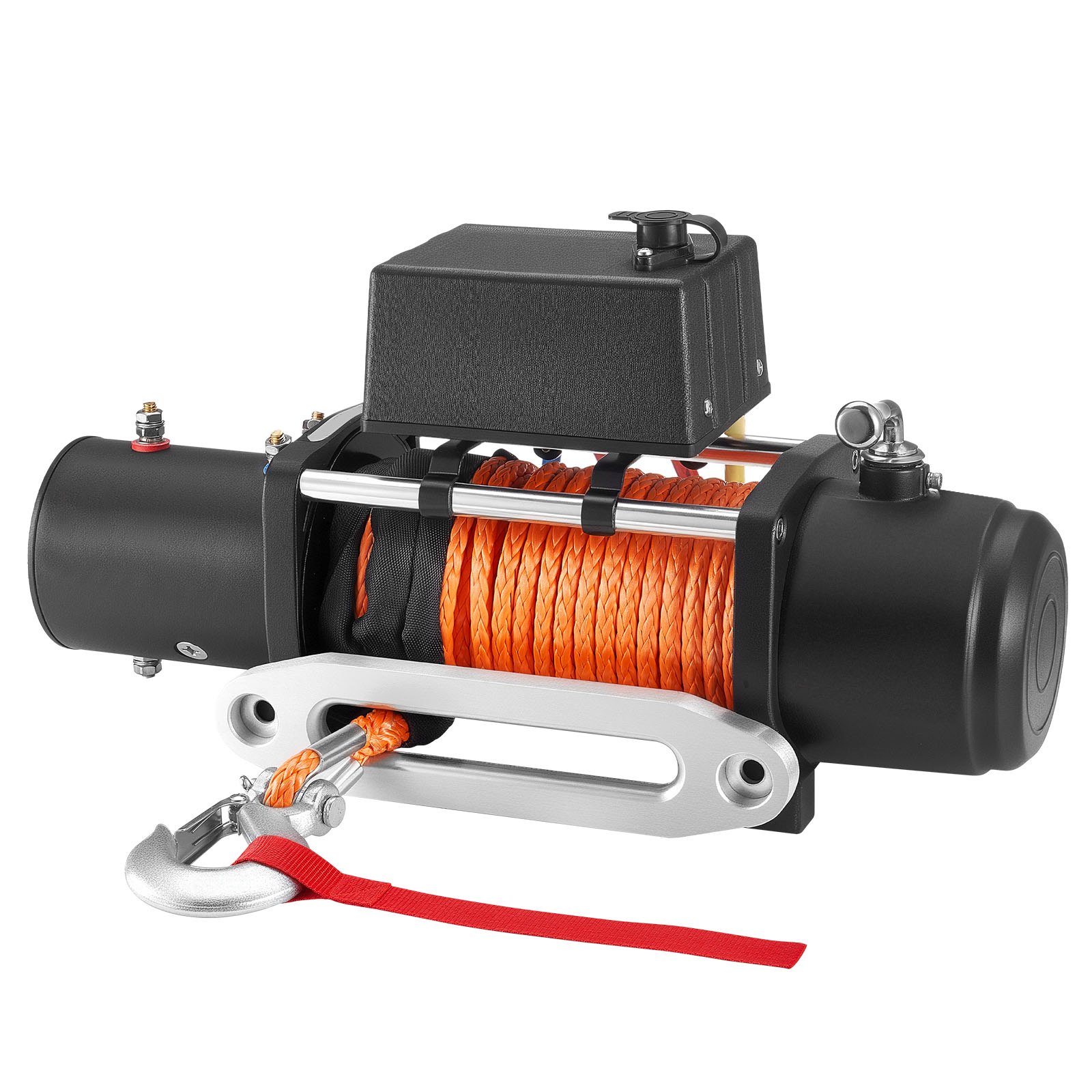 Electric Winch, 12000 Lbs Load Capacity, 12V DC Truck Winch With Φ0.36 In X 75.5 Ft Synthetic Rope, Wireless & Wired Remote Control, IP55 Waterproof For Towing Off-Road SUV Jeep Trailer Boat