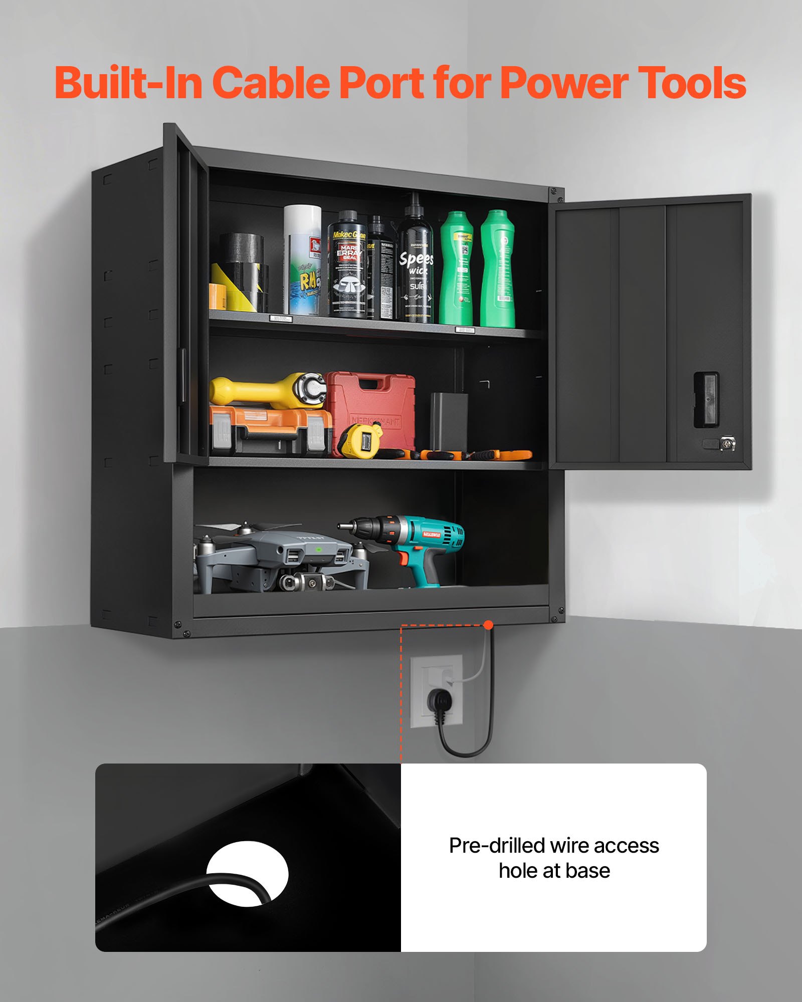 Metal Wall Cabinet, 30W X 12.01D X 30H Inch, Steel Floating Hanging Storage Cabinet With Locking Doors… image 5