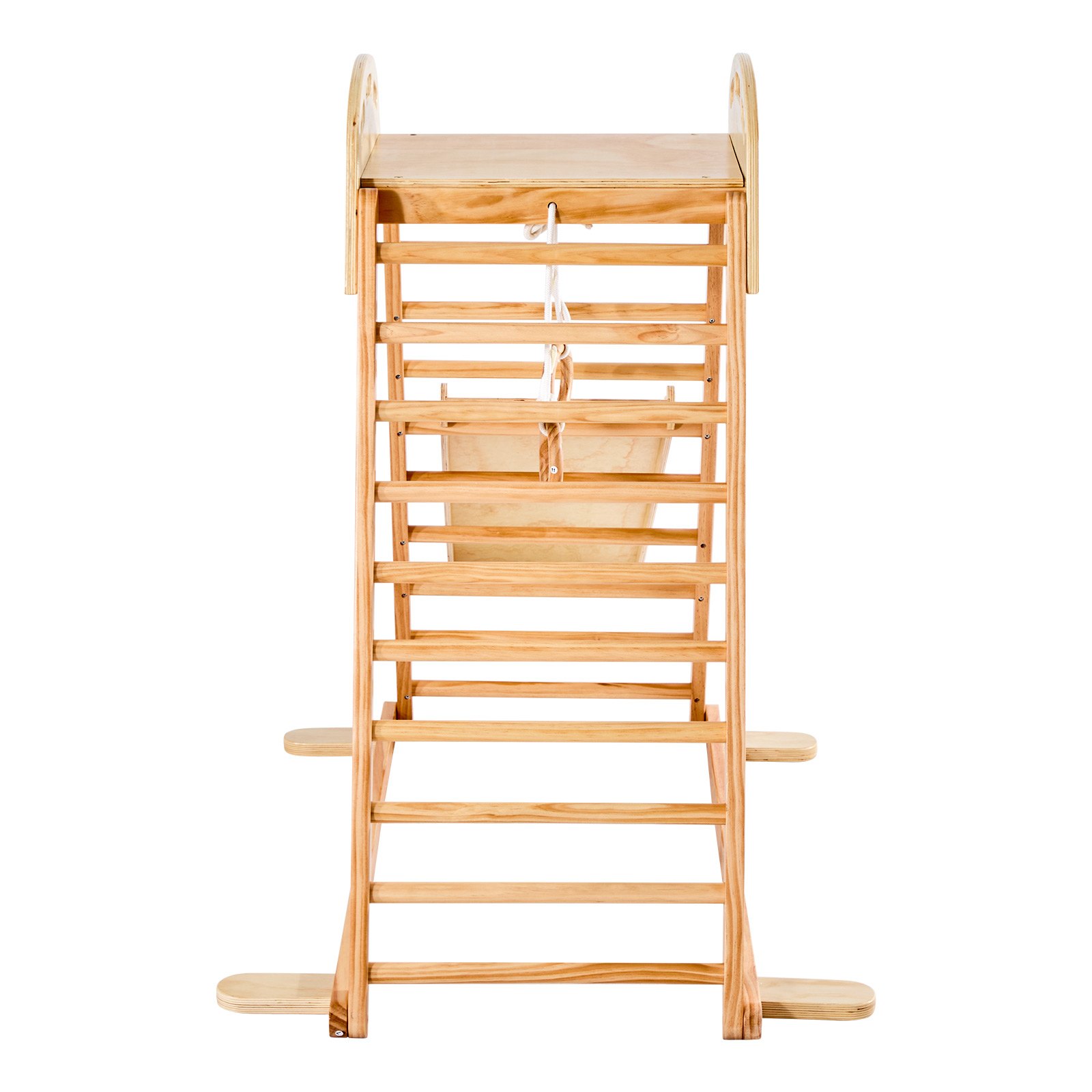 Indoor Playground Jungle Gym, 4-in-1 Wooden Indoor Playground Climbing Toys For Kids, Montessori Toddlers Climber Playset With Climbing Rock, Slide, Wooden Ladder & Gym Rings, 220LBS Loading - Image 1